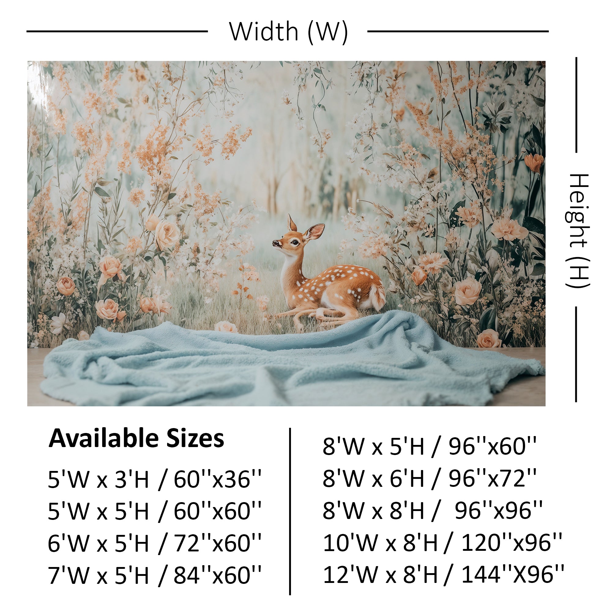 Whimsical Woodland Fawn Backdrop