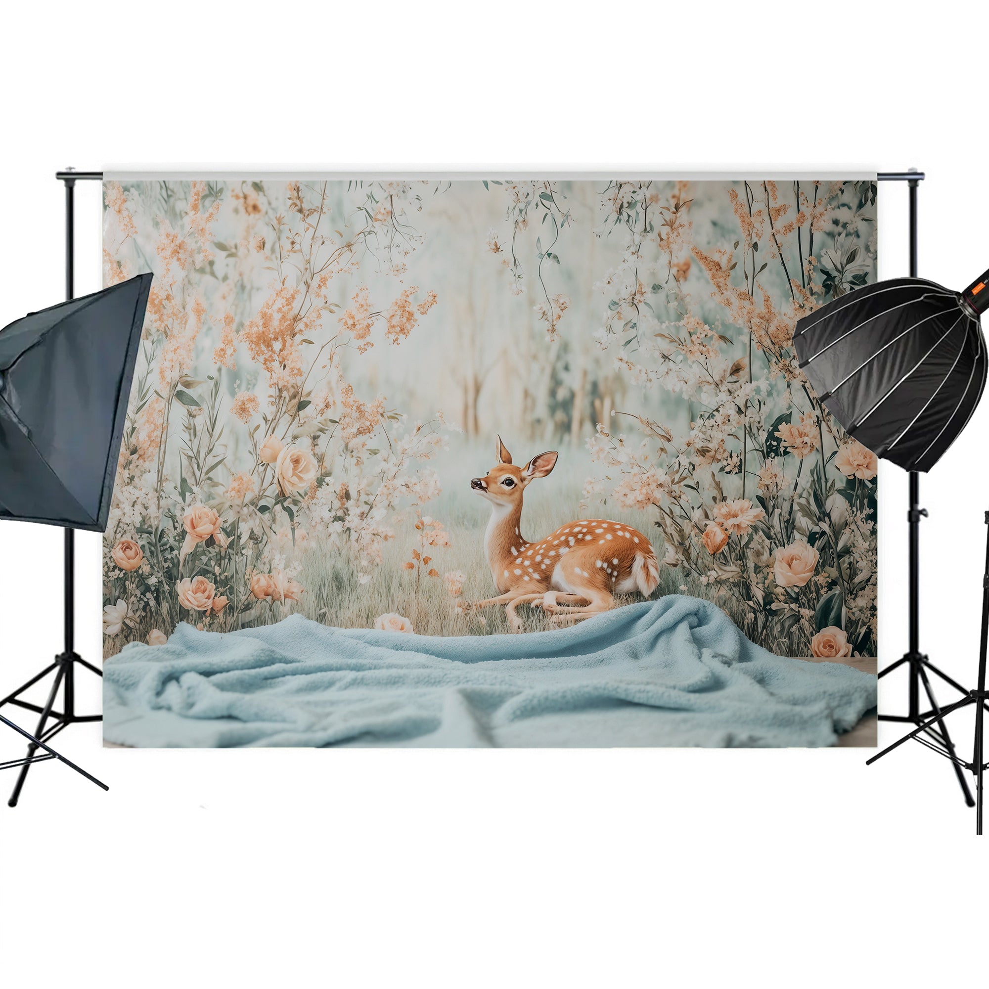 Whimsical Woodland Fawn Backdrop