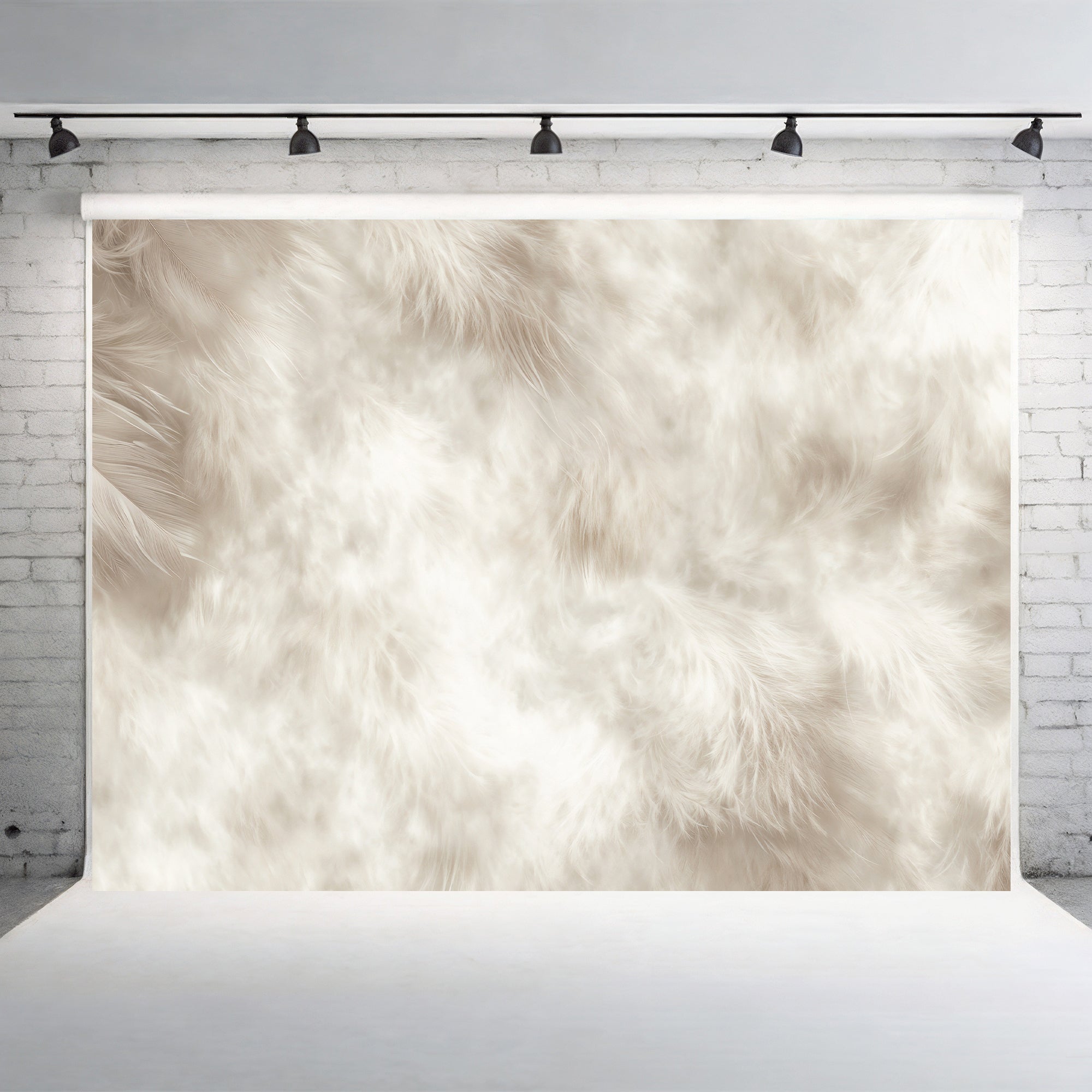 Soft White Feather Texture Backdrop