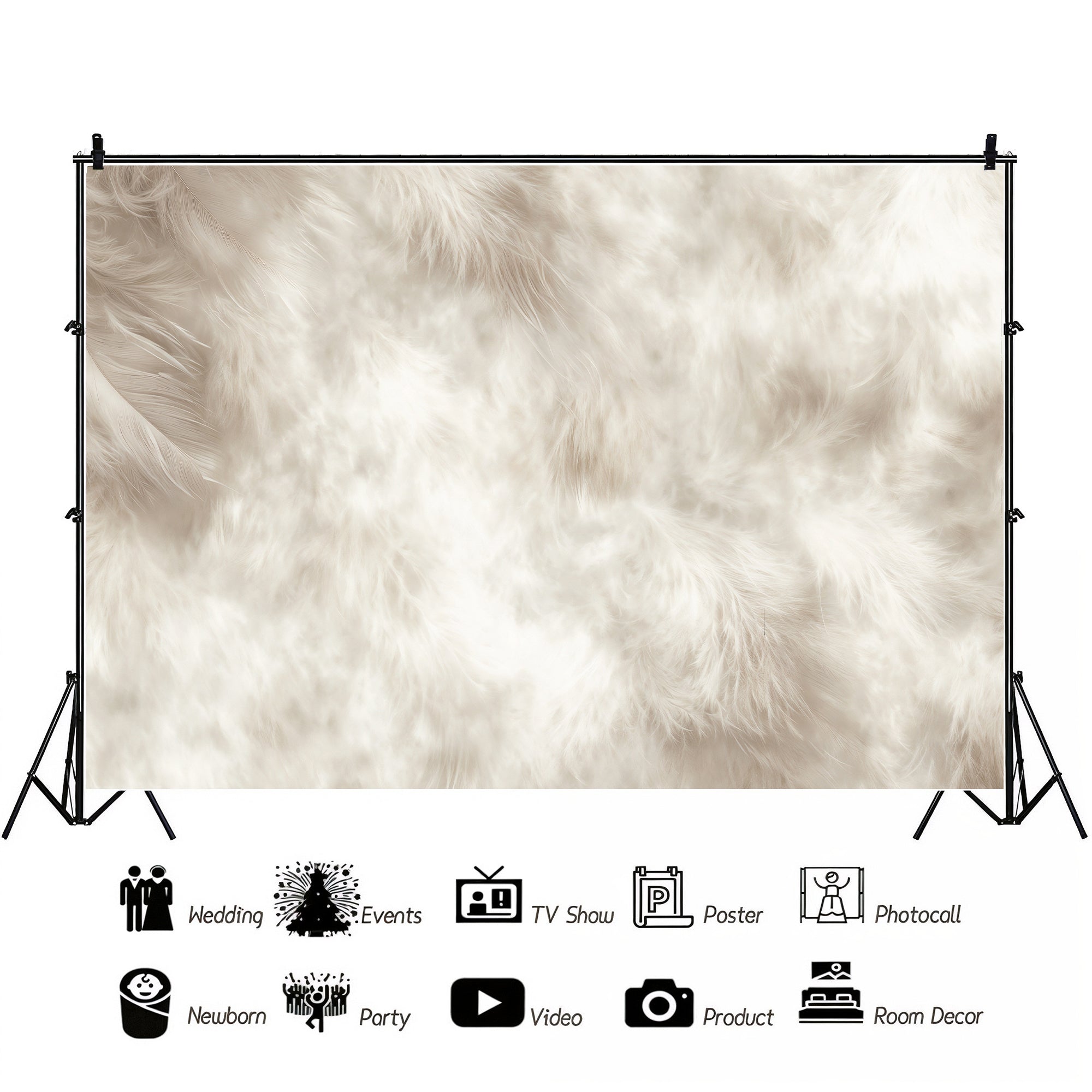Soft White Feather Texture Backdrop