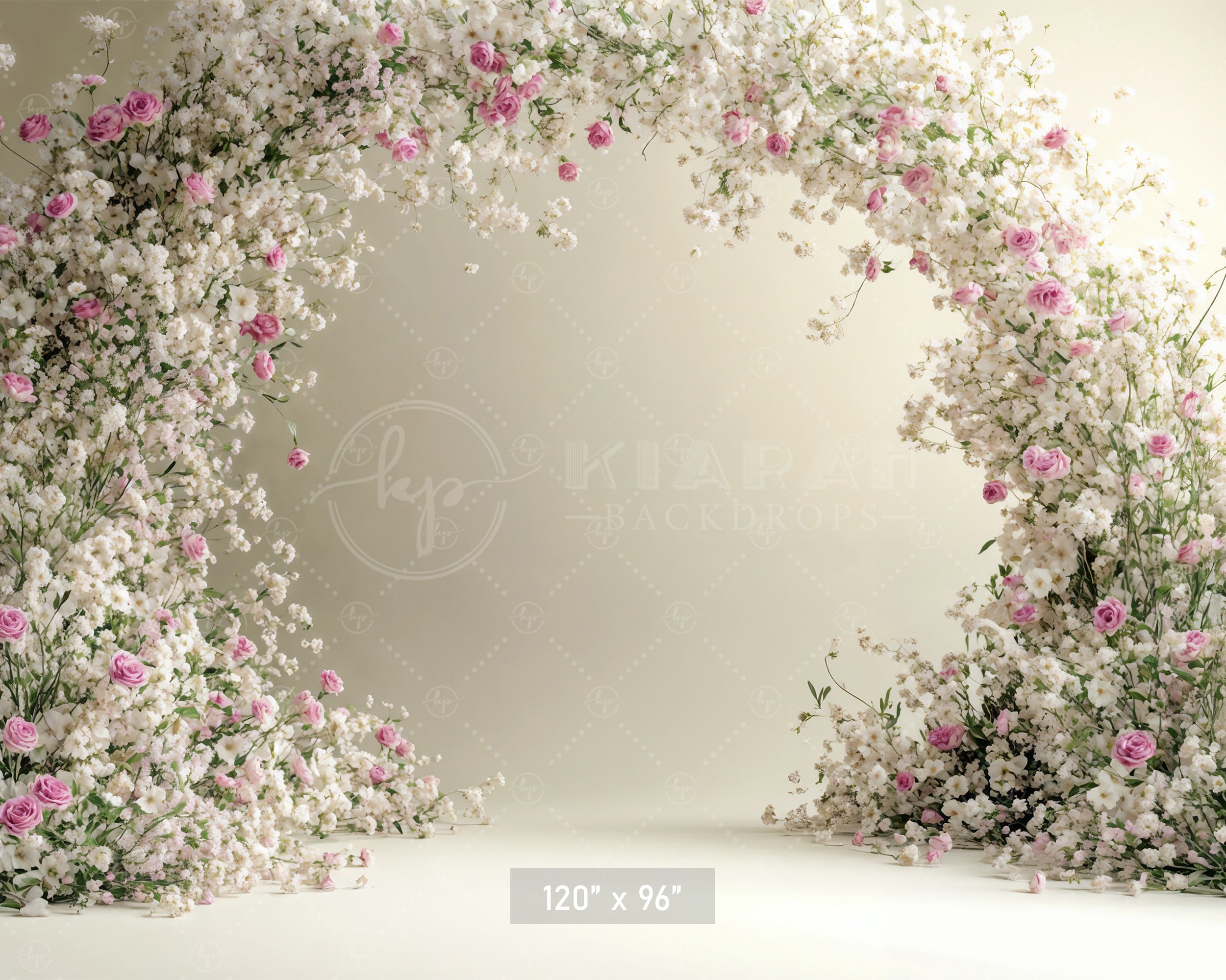 Baby's Breath & Rose Arch Backdrop
