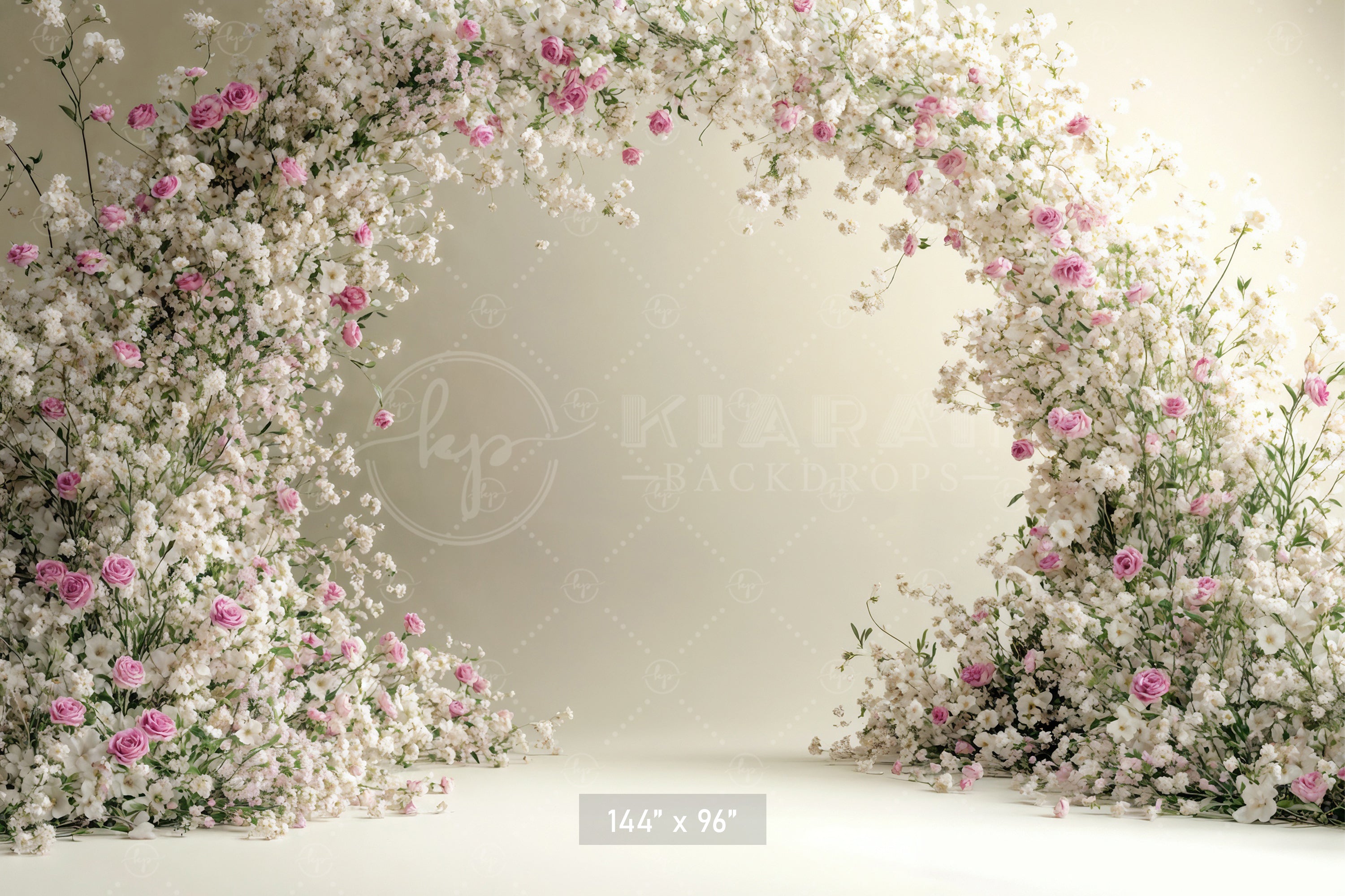 Baby's Breath & Rose Arch Backdrop