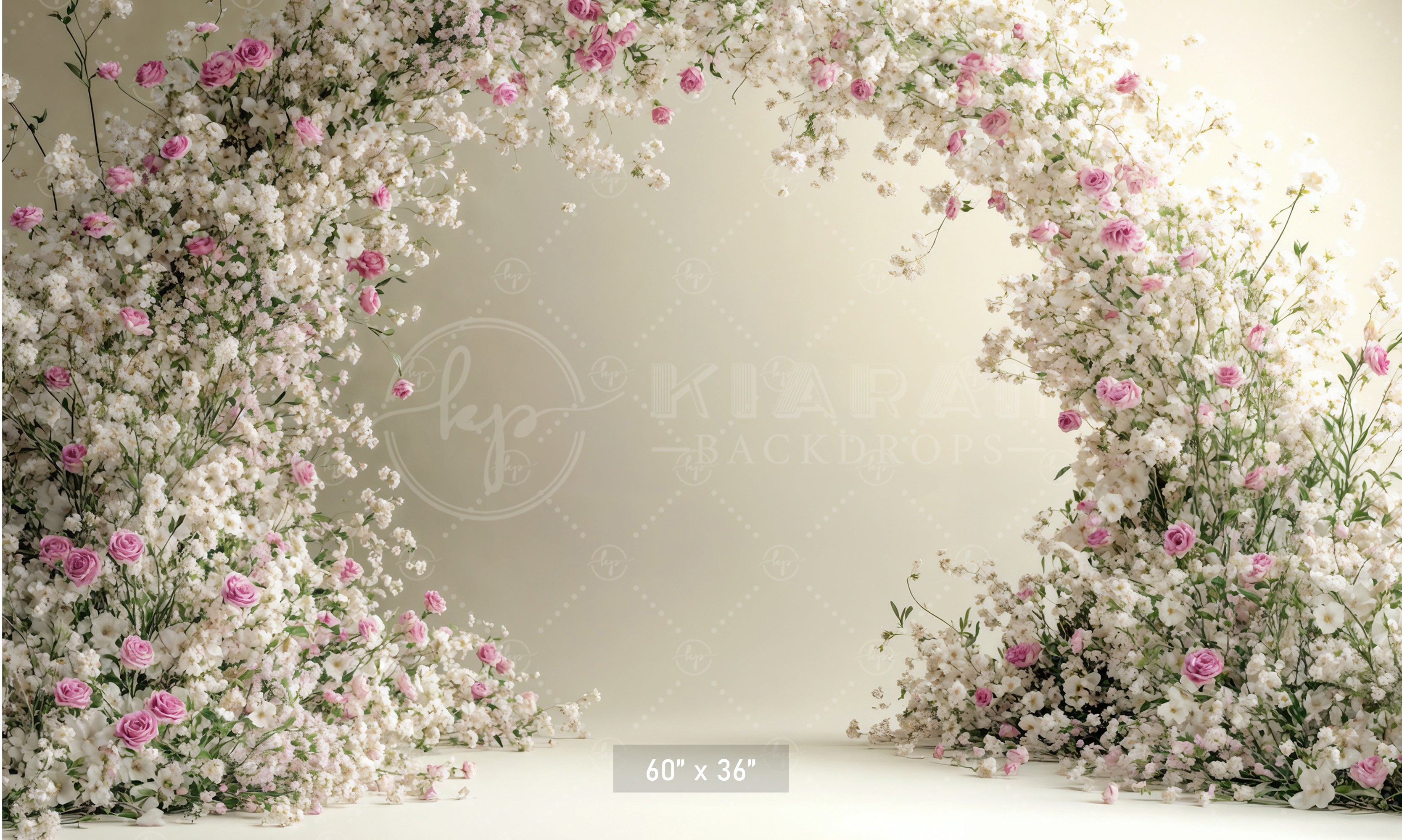 Baby's Breath & Rose Arch Backdrop