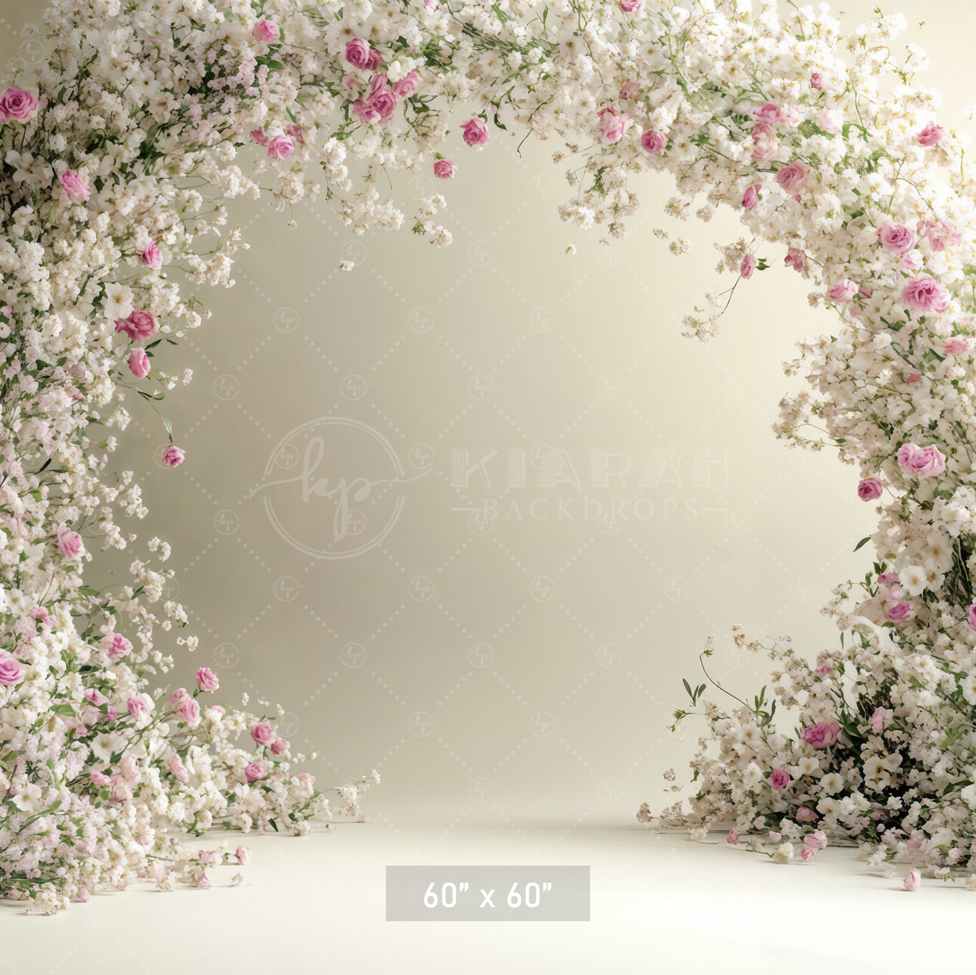 Baby's Breath & Rose Arch Backdrop