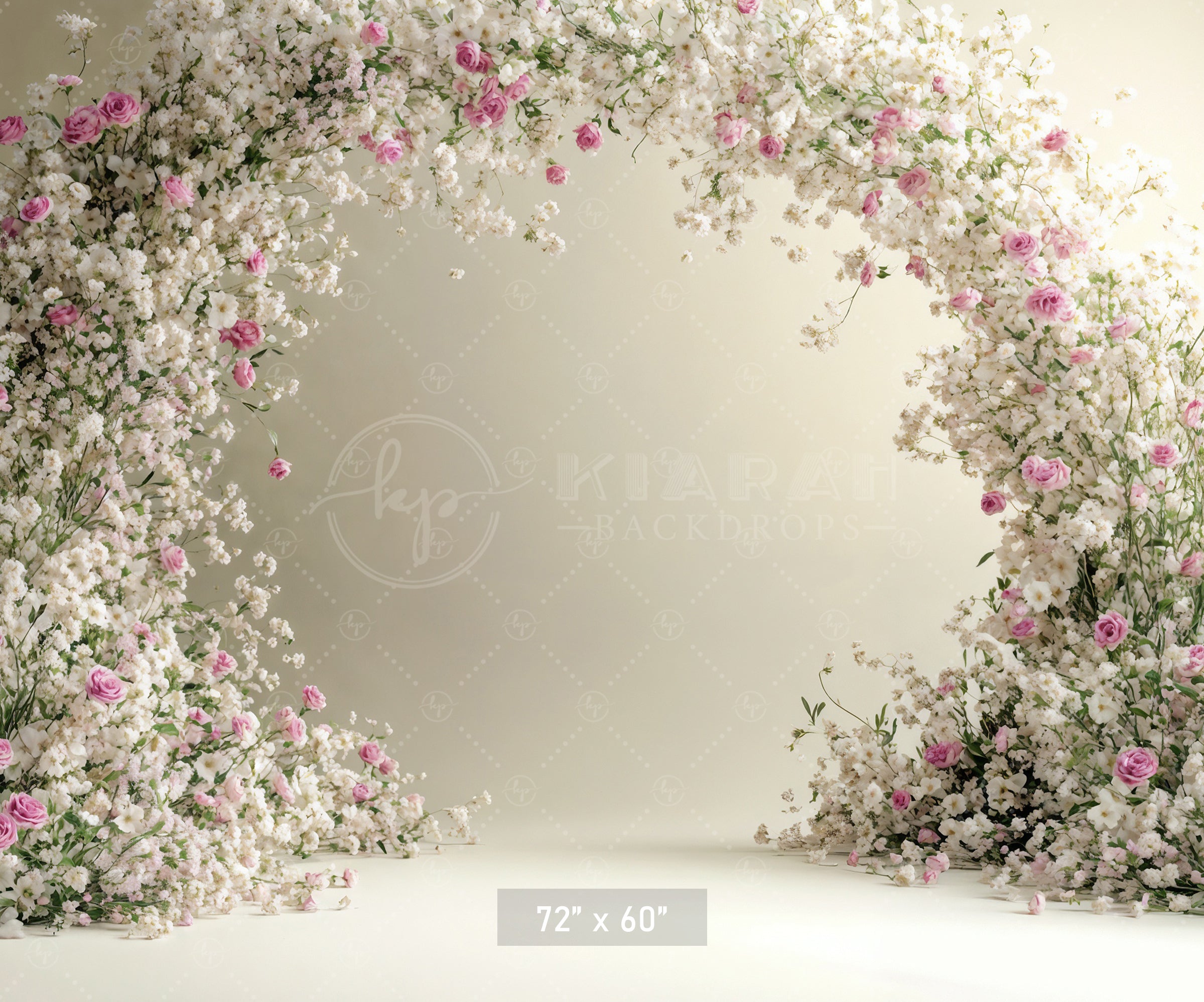 Baby's Breath & Rose Arch Backdrop