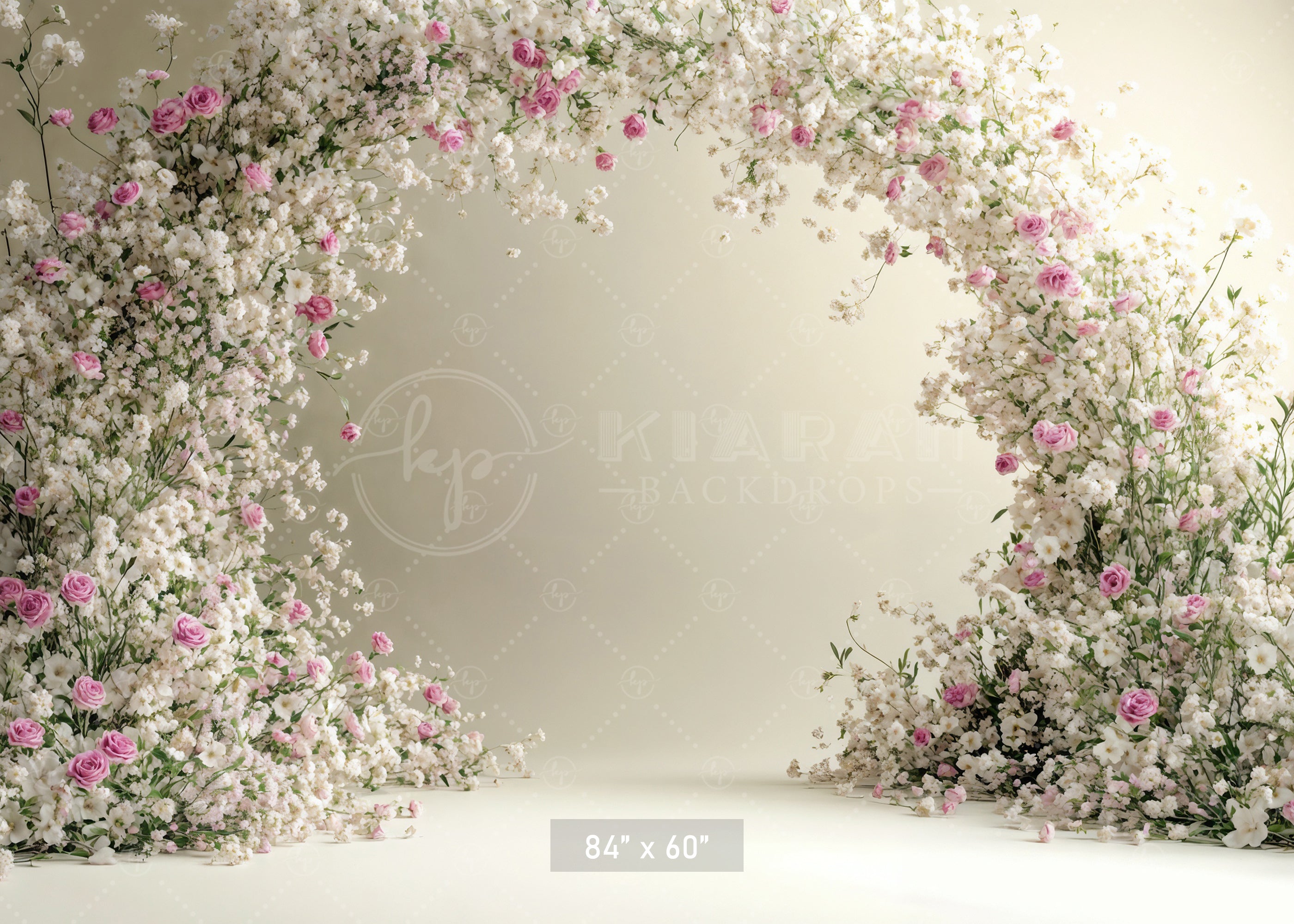 Baby's Breath & Rose Arch Backdrop