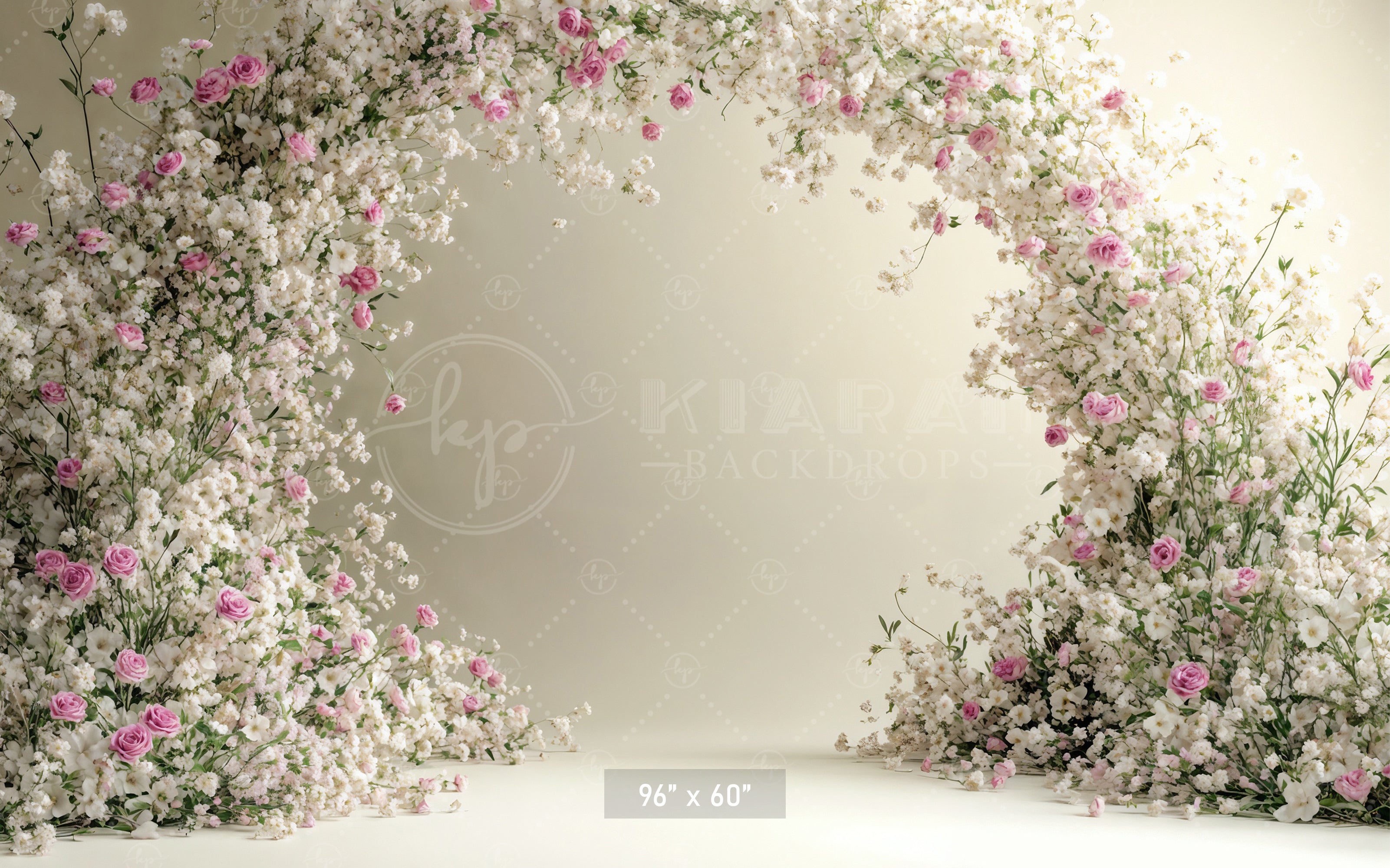 Baby's Breath & Rose Arch Backdrop