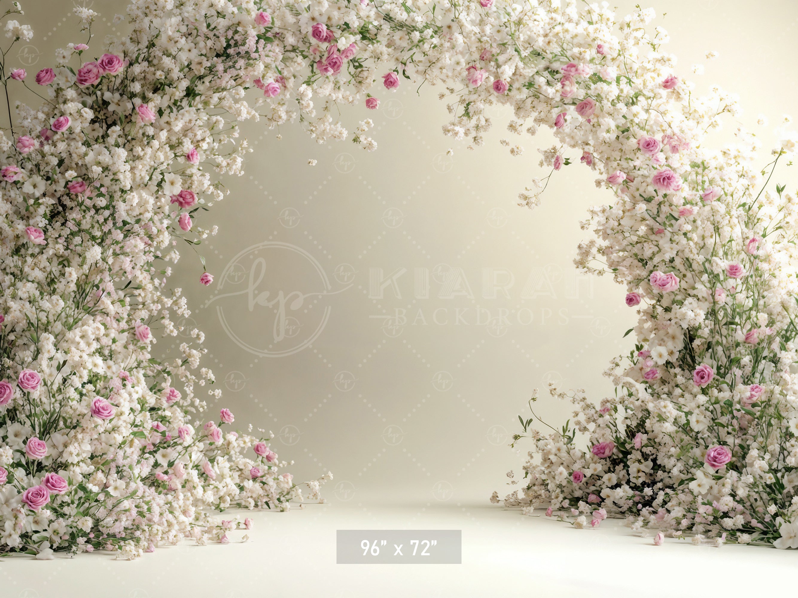 Baby's Breath & Rose Arch Backdrop