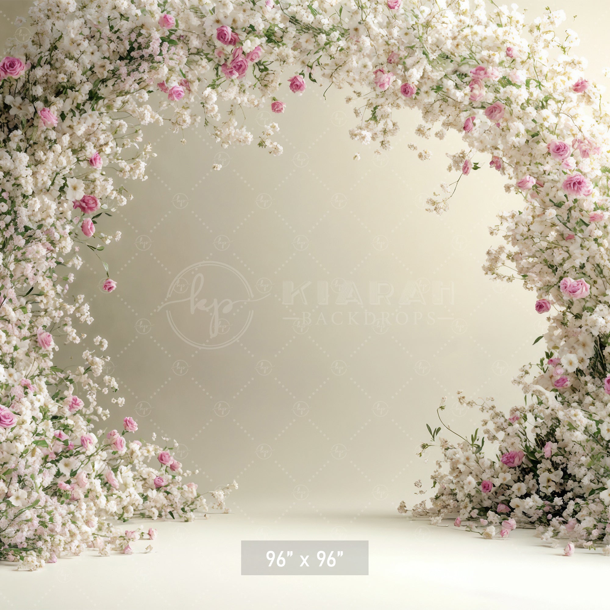 Baby's Breath & Rose Arch Backdrop