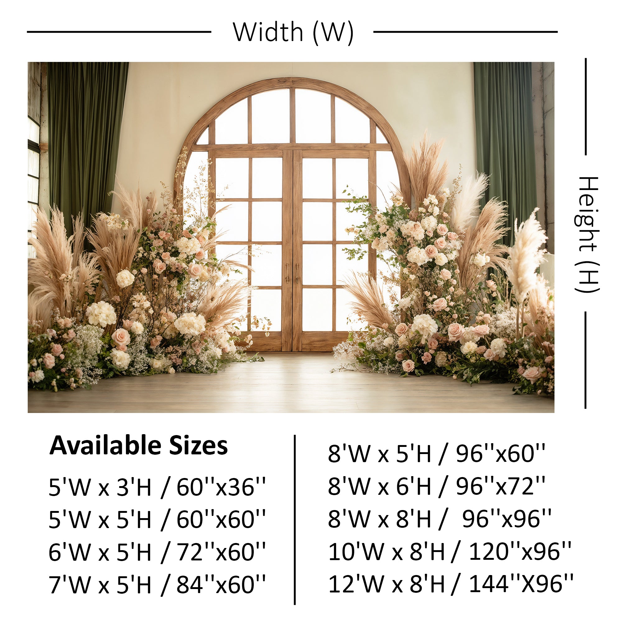 Sunlit Conservatory Door with Pampas Backdrop