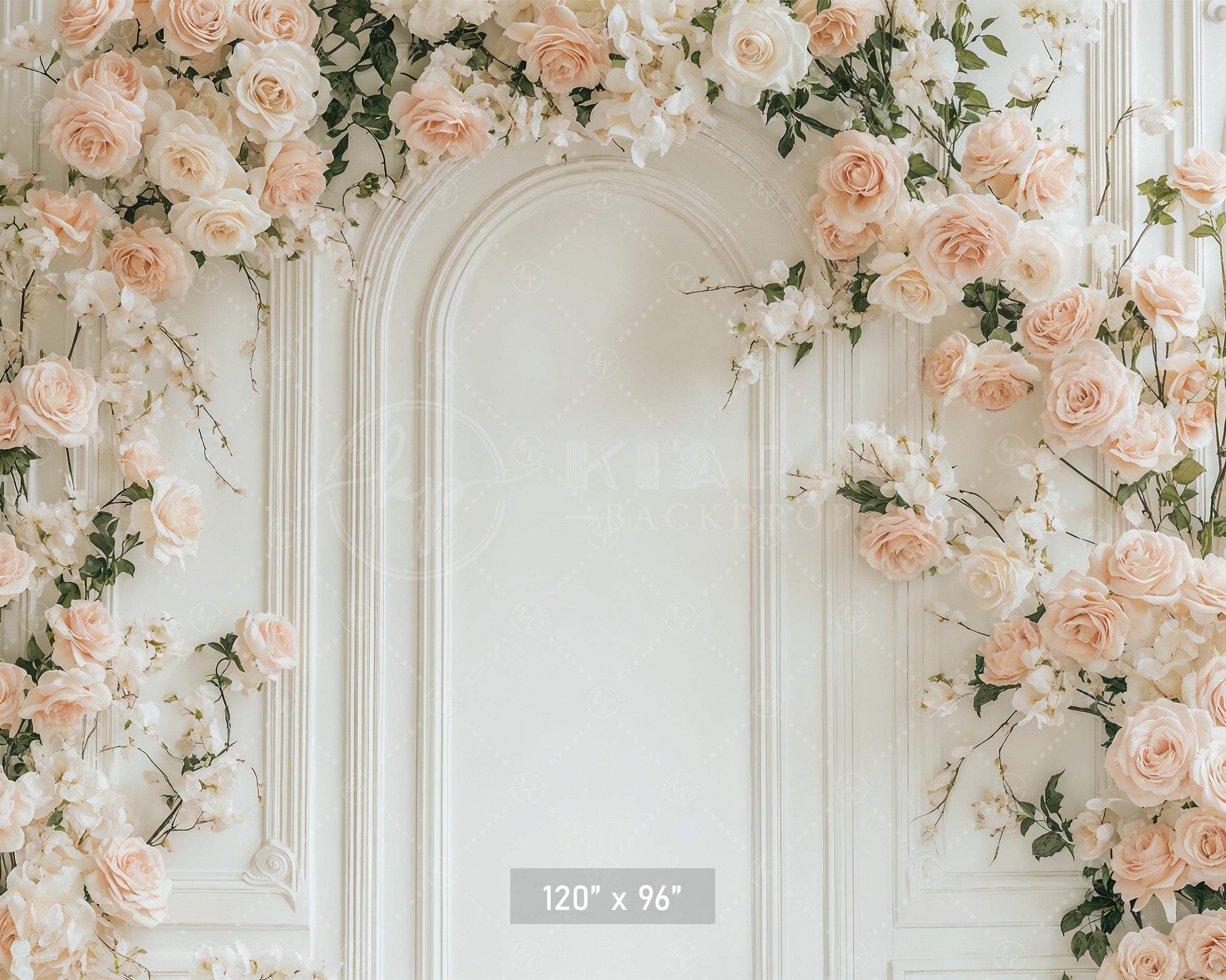 Classic White Panel Rose Arch Backdrop