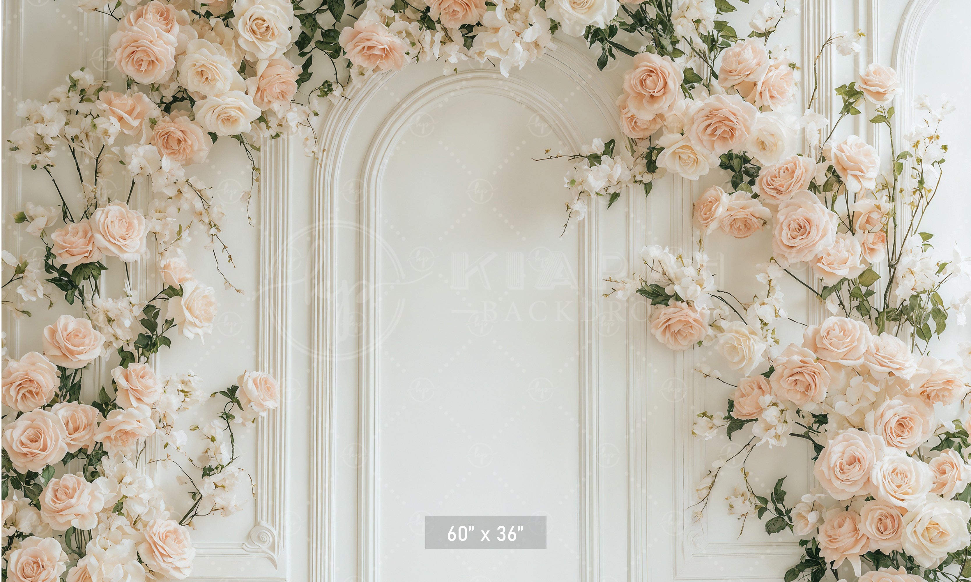 Classic White Panel Rose Arch Backdrop