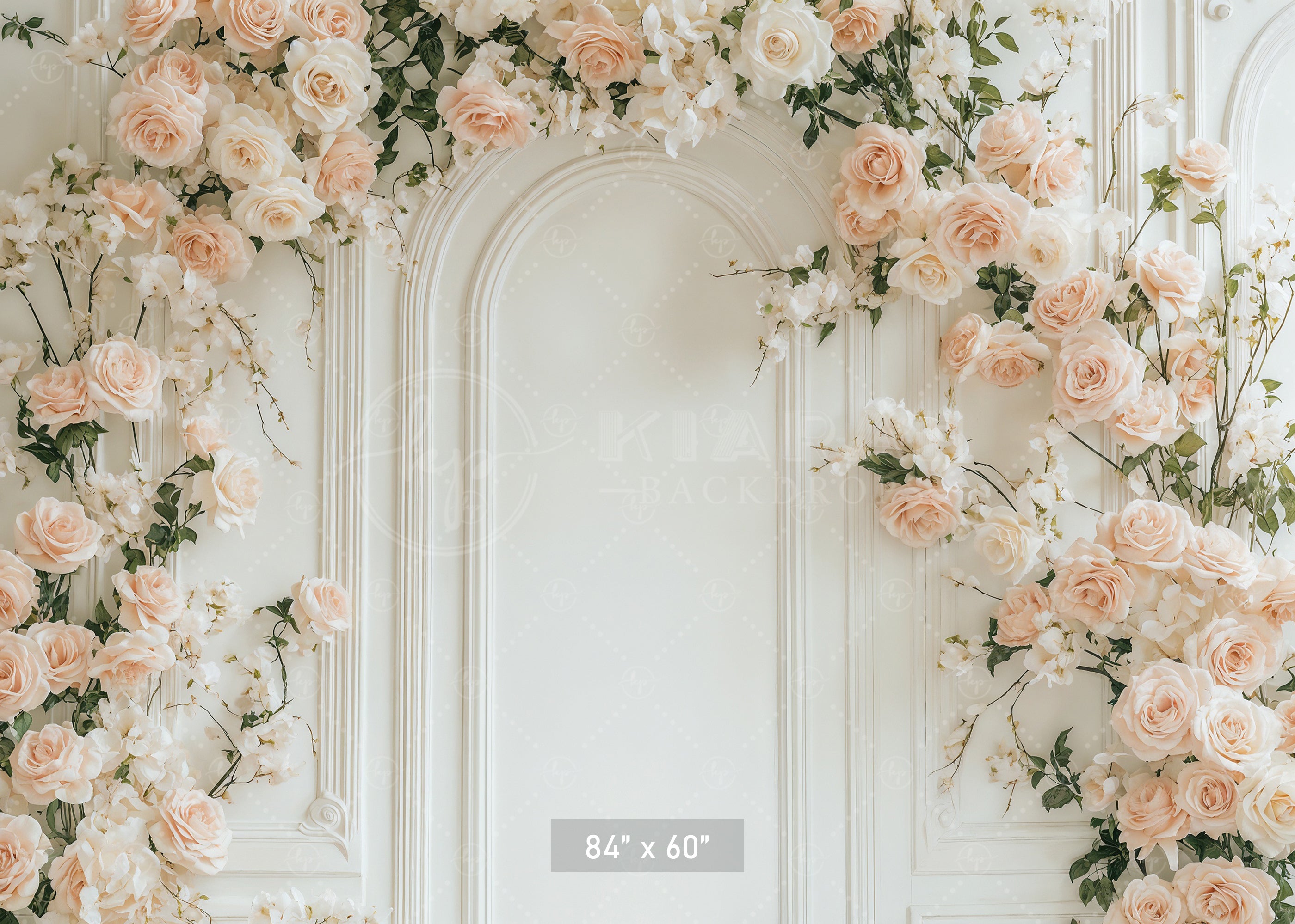 Classic White Panel Rose Arch Backdrop