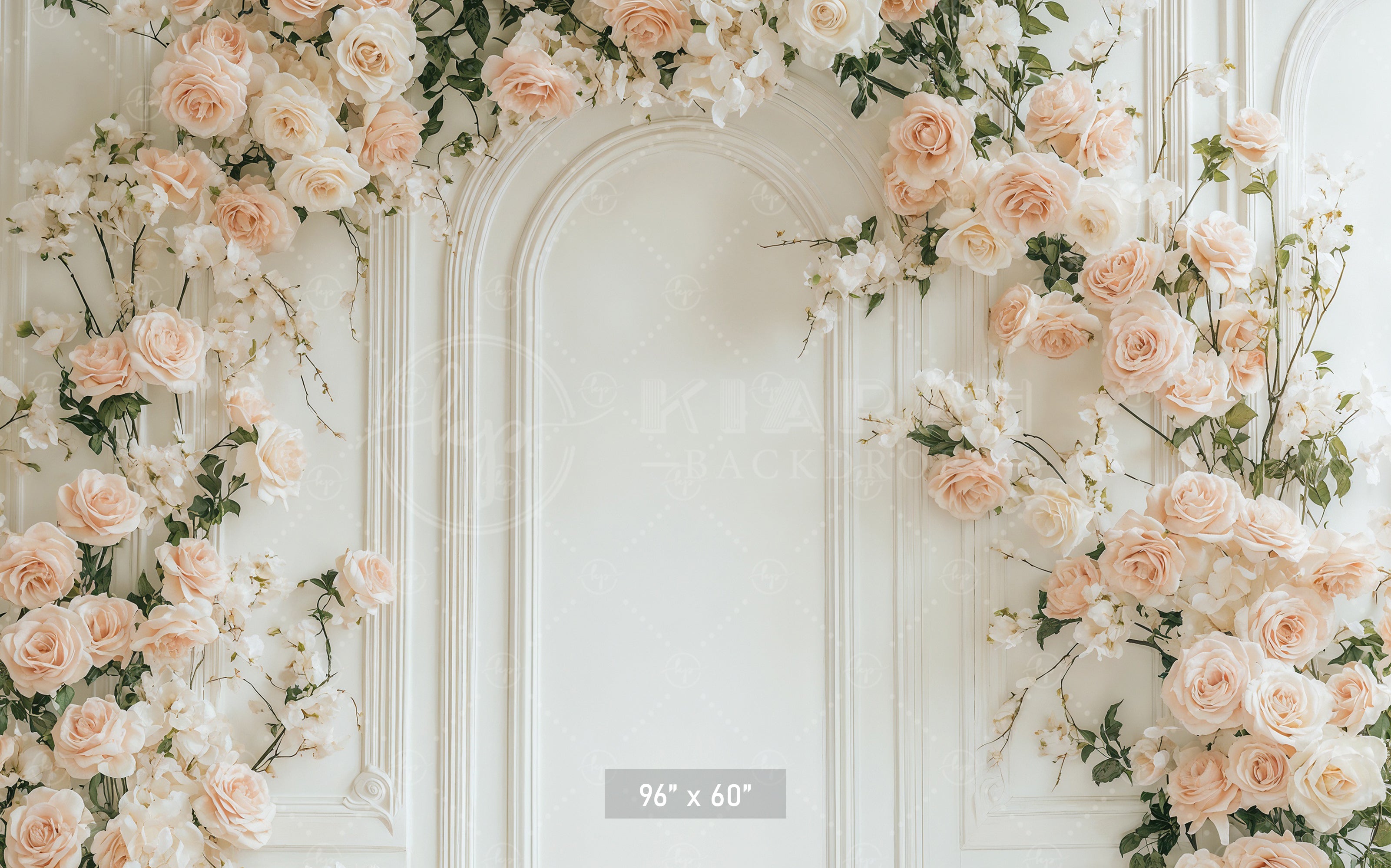 Classic White Panel Rose Arch Backdrop