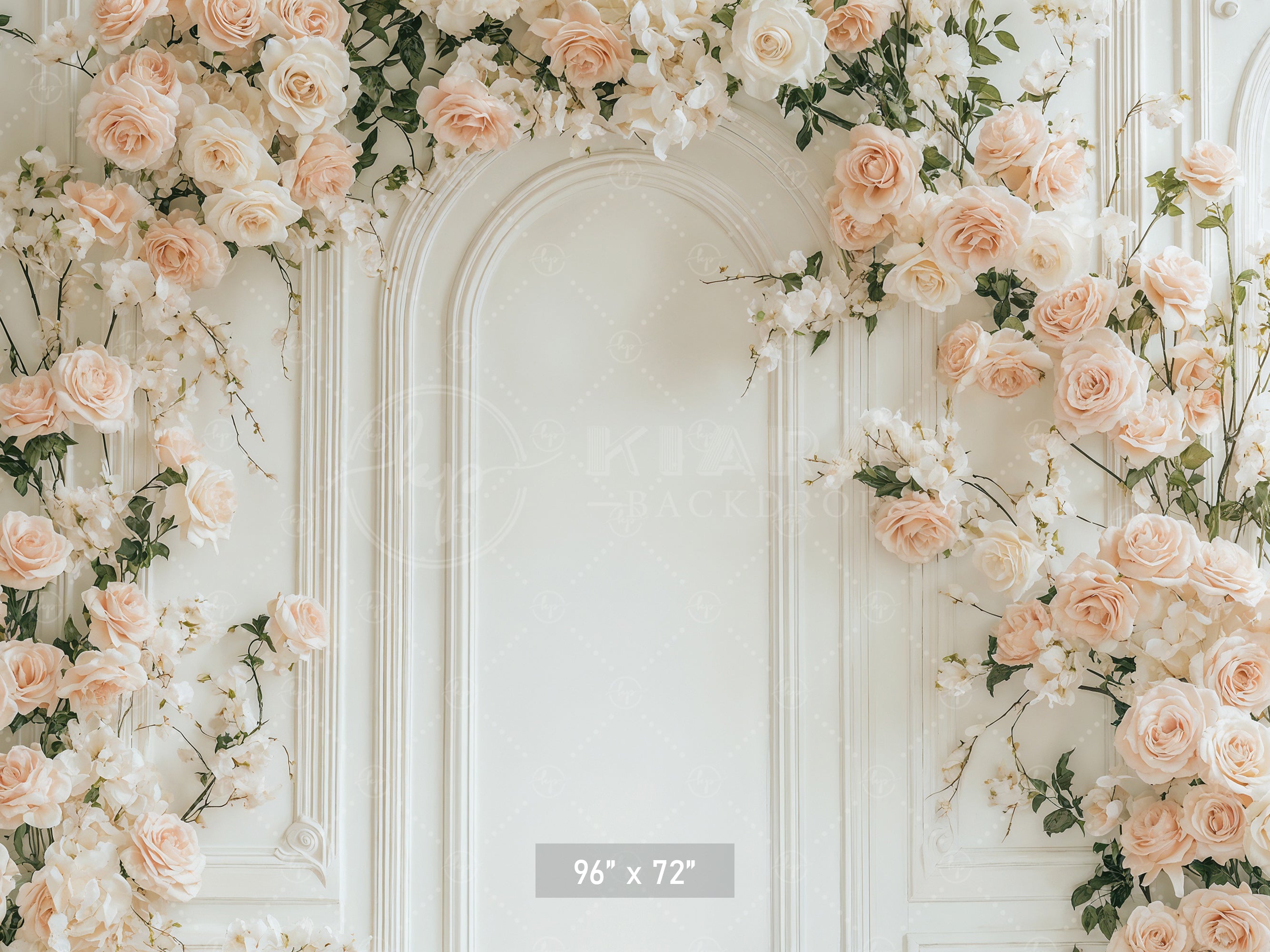 Classic White Panel Rose Arch Backdrop