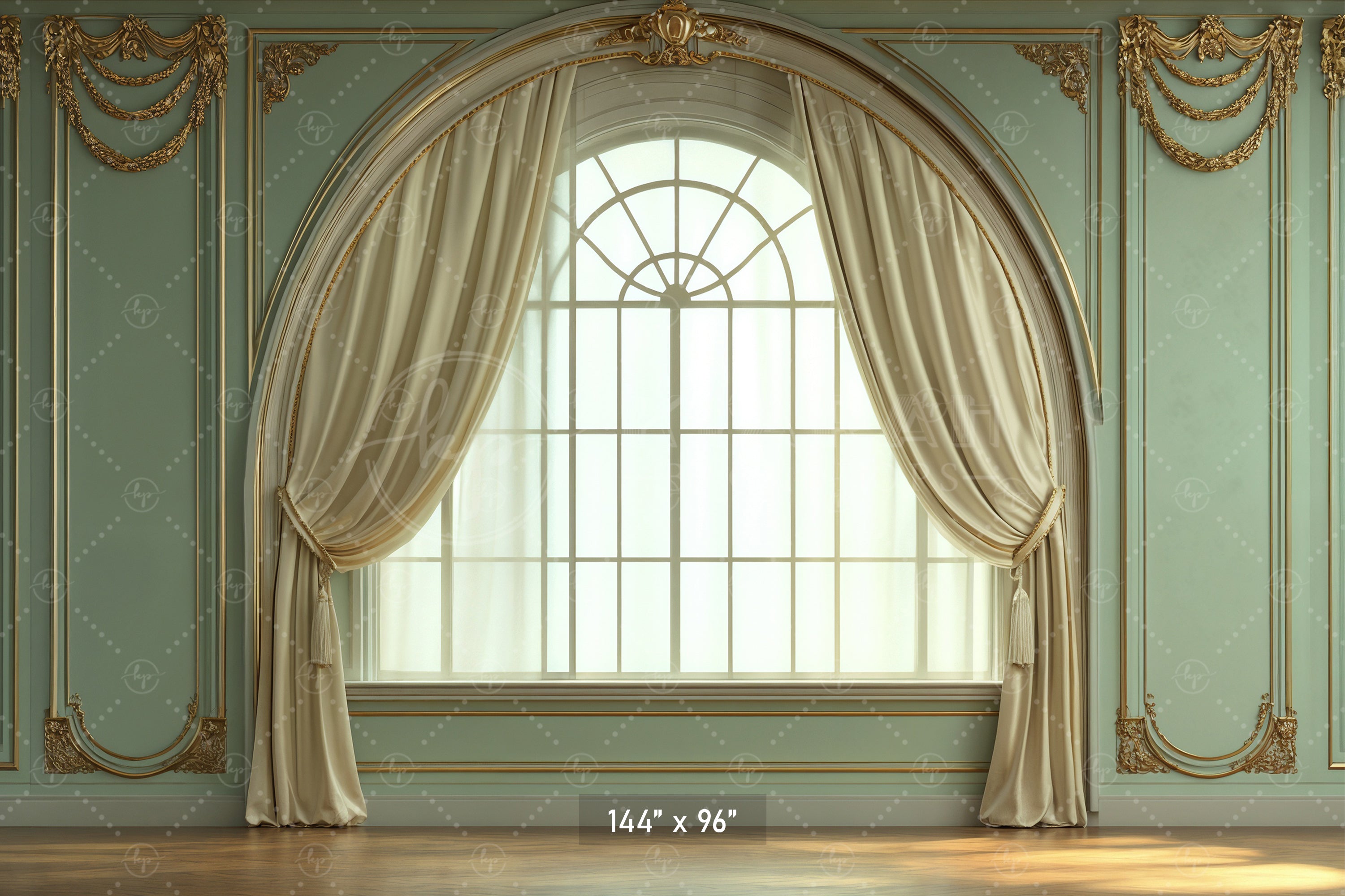 Regal Sage Green Window Arch Backdrop
