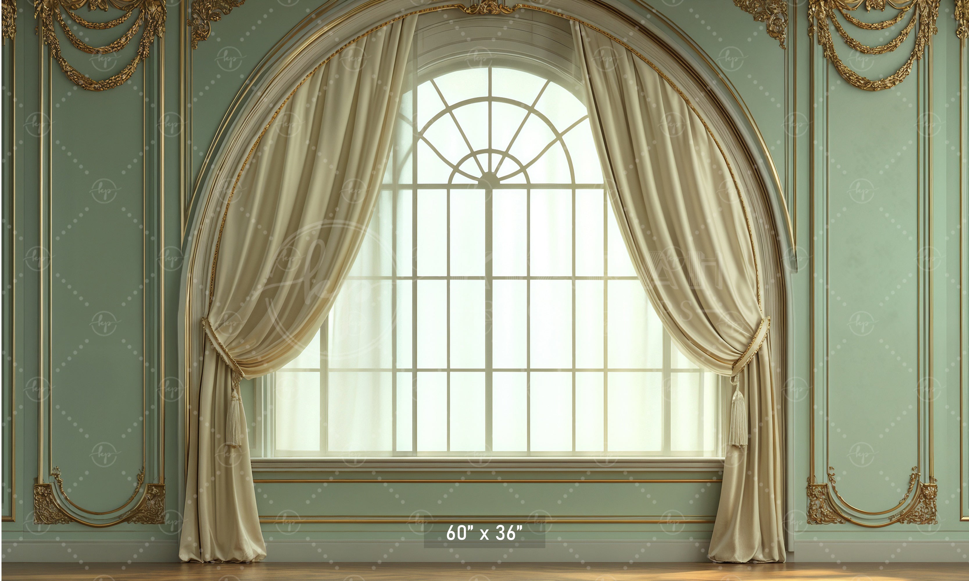 Regal Sage Green Window Arch Backdrop