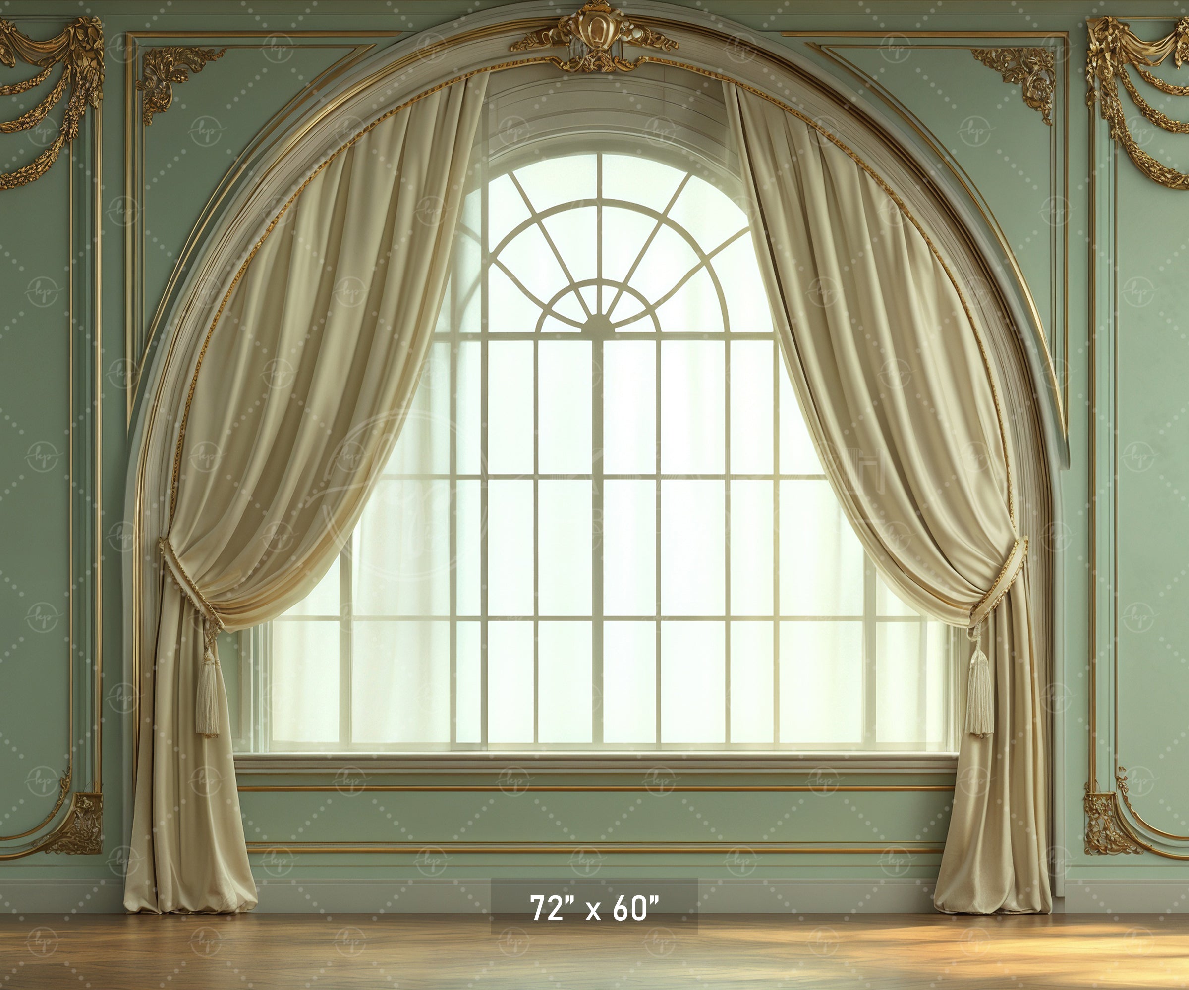 Regal Sage Green Window Arch Backdrop