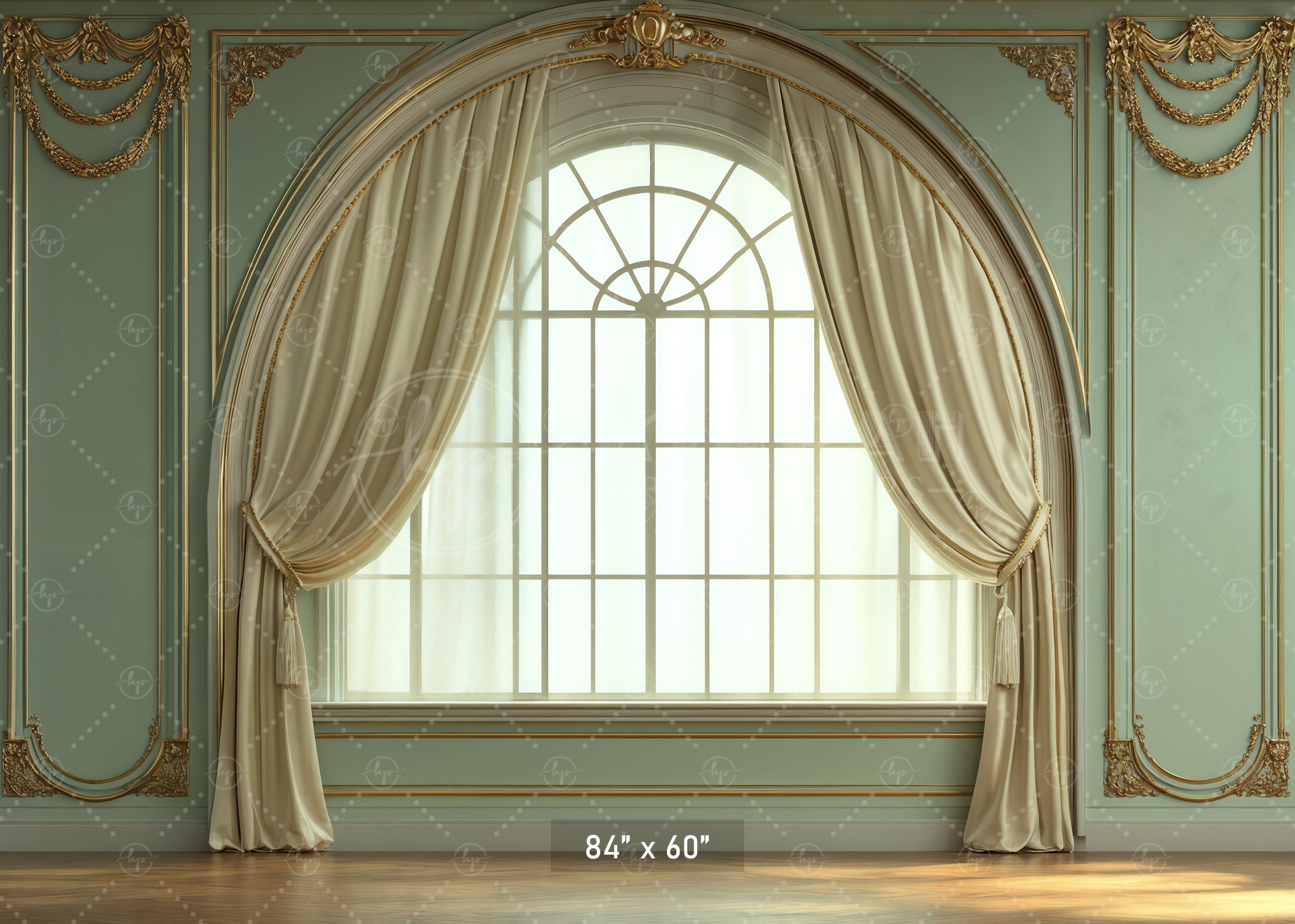 Regal Sage Green Window Arch Backdrop