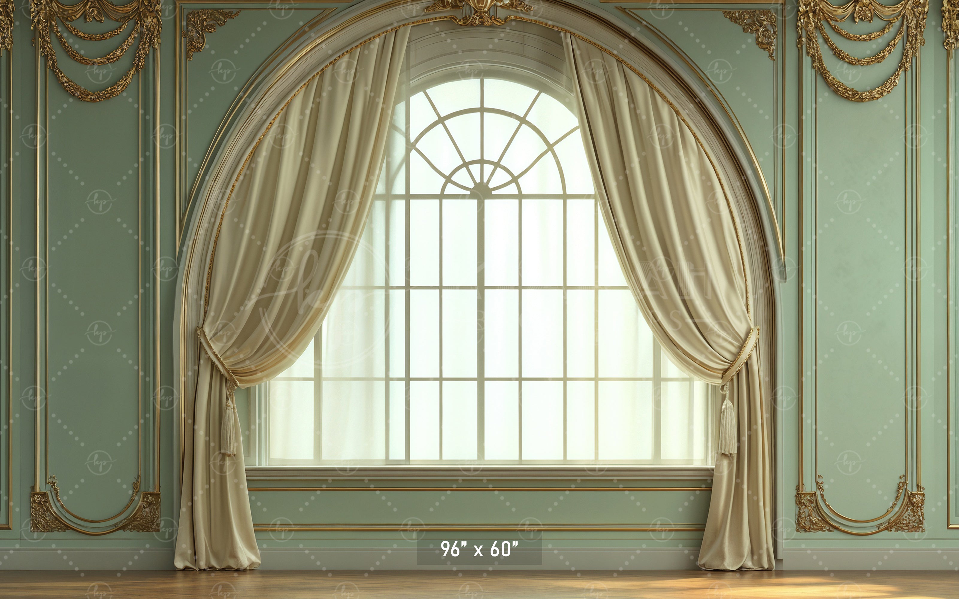 Regal Sage Green Window Arch Backdrop