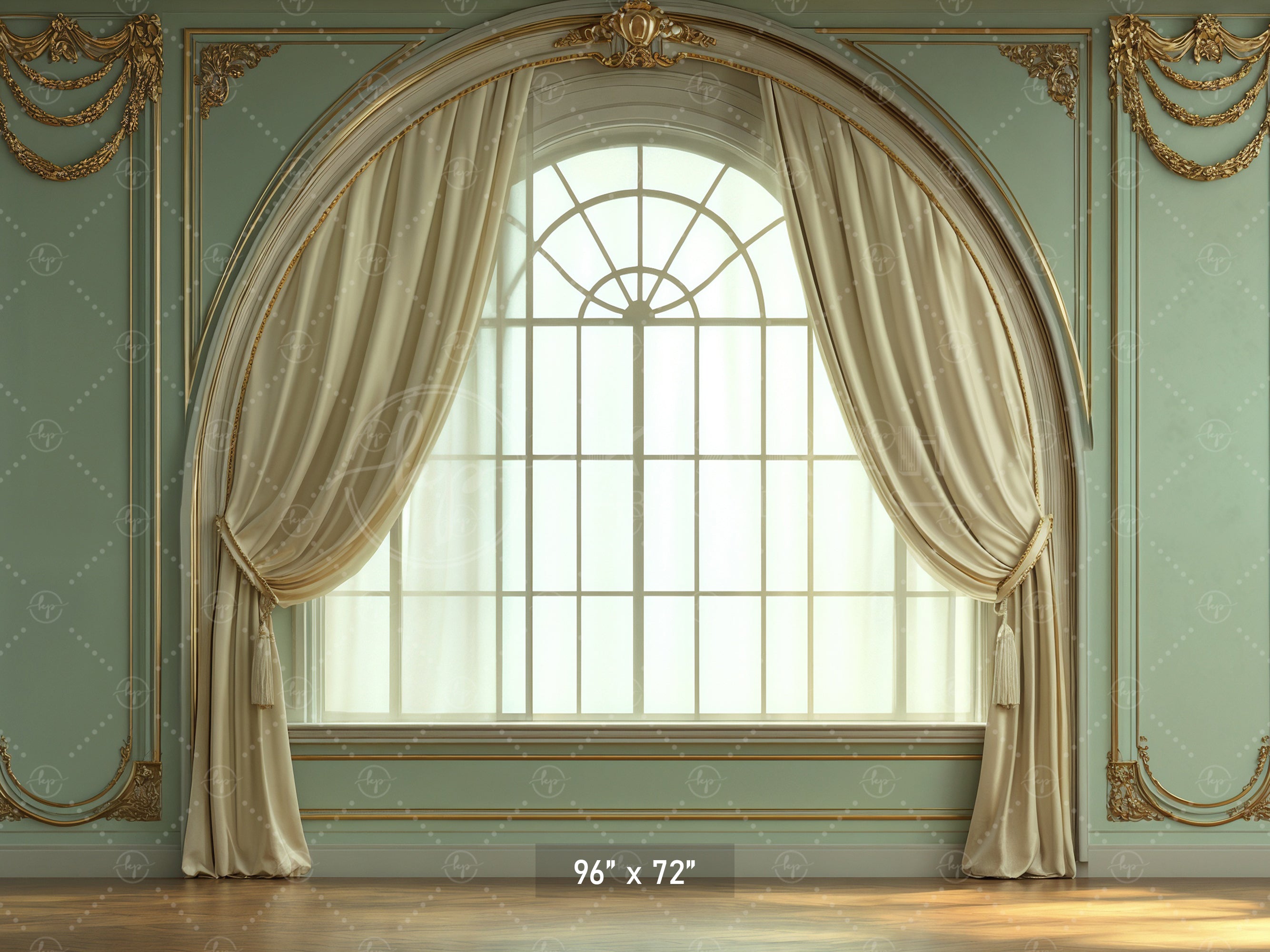 Regal Sage Green Window Arch Backdrop