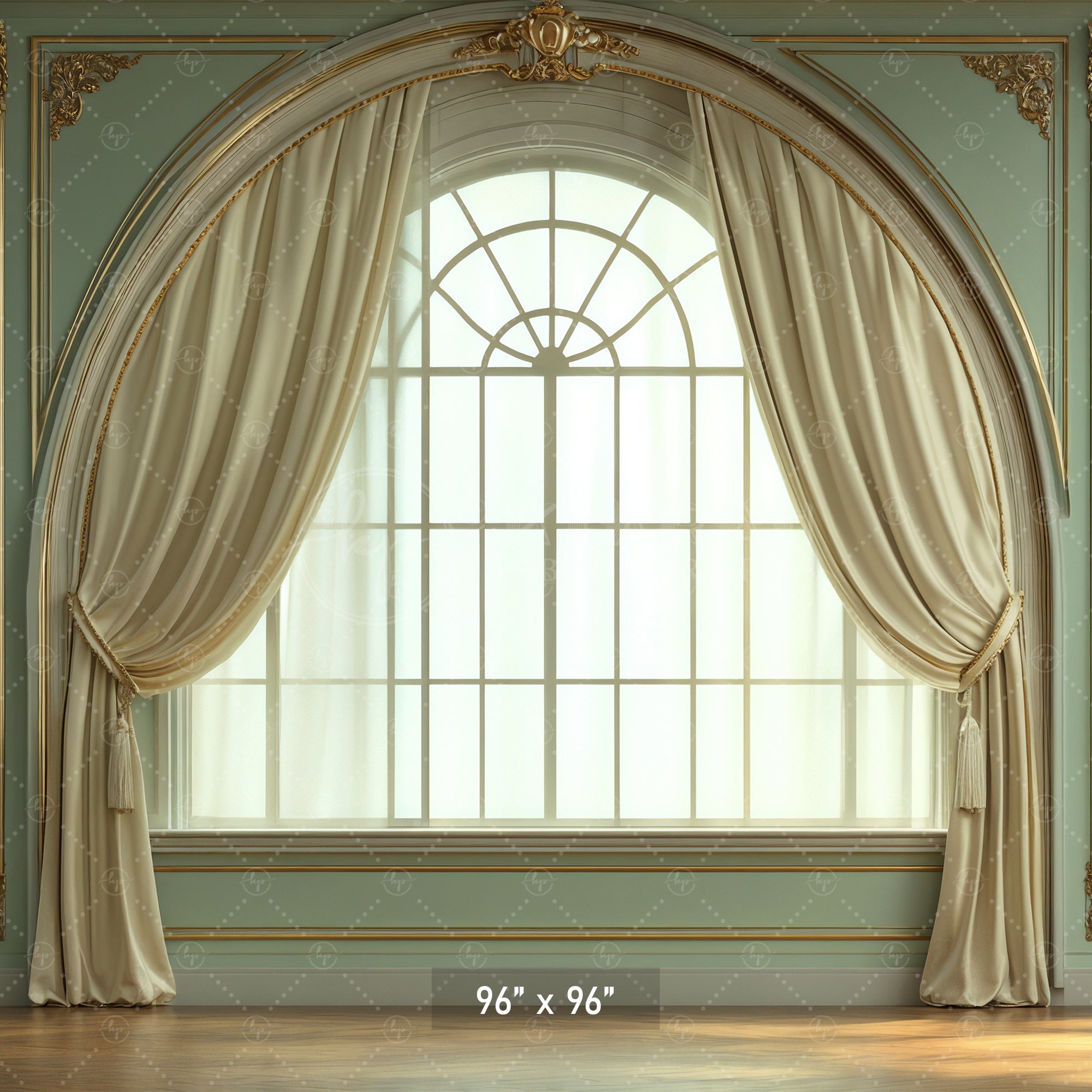 Regal Sage Green Window Arch Backdrop