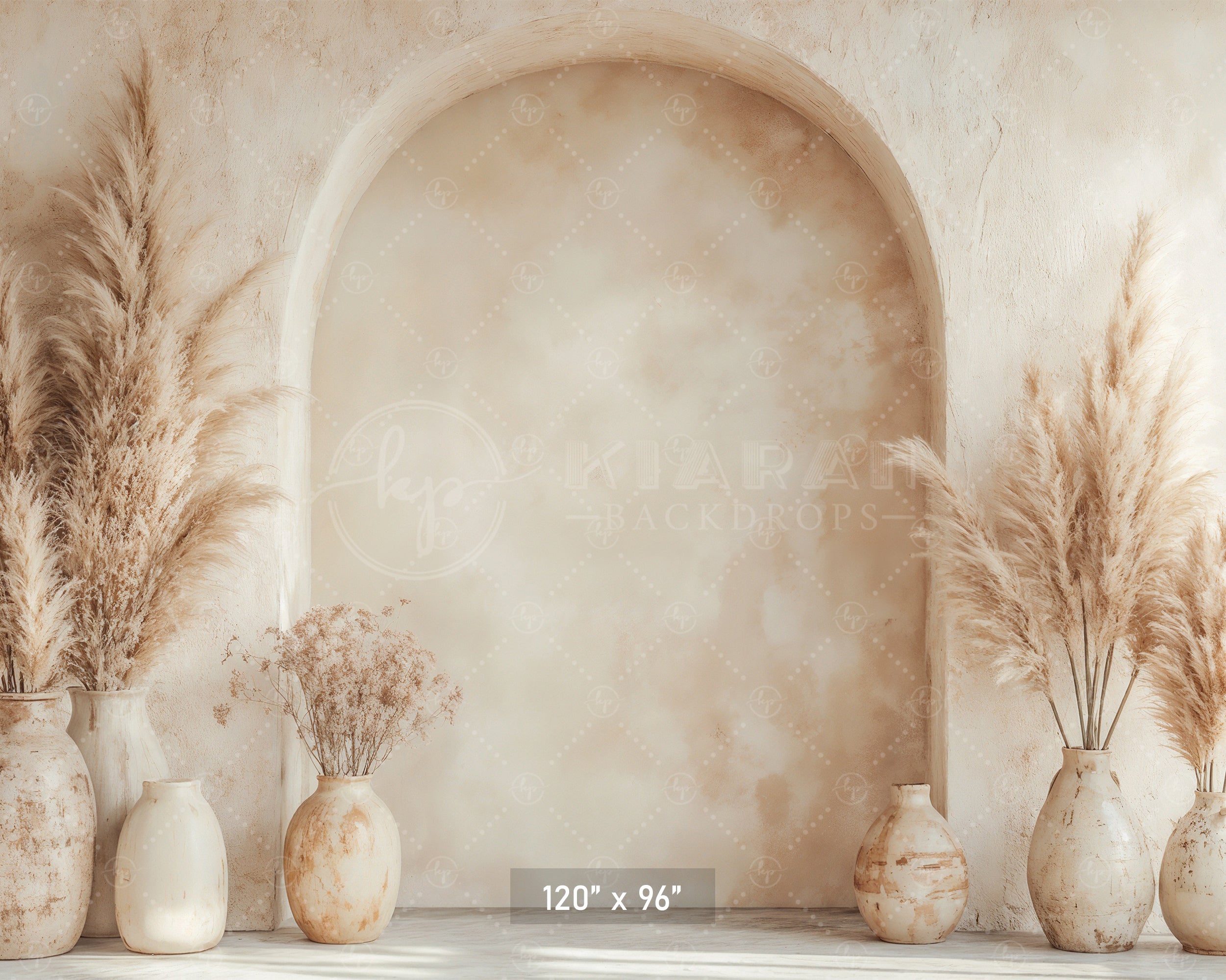 Boho Arch with Pampas Vases Backdrop