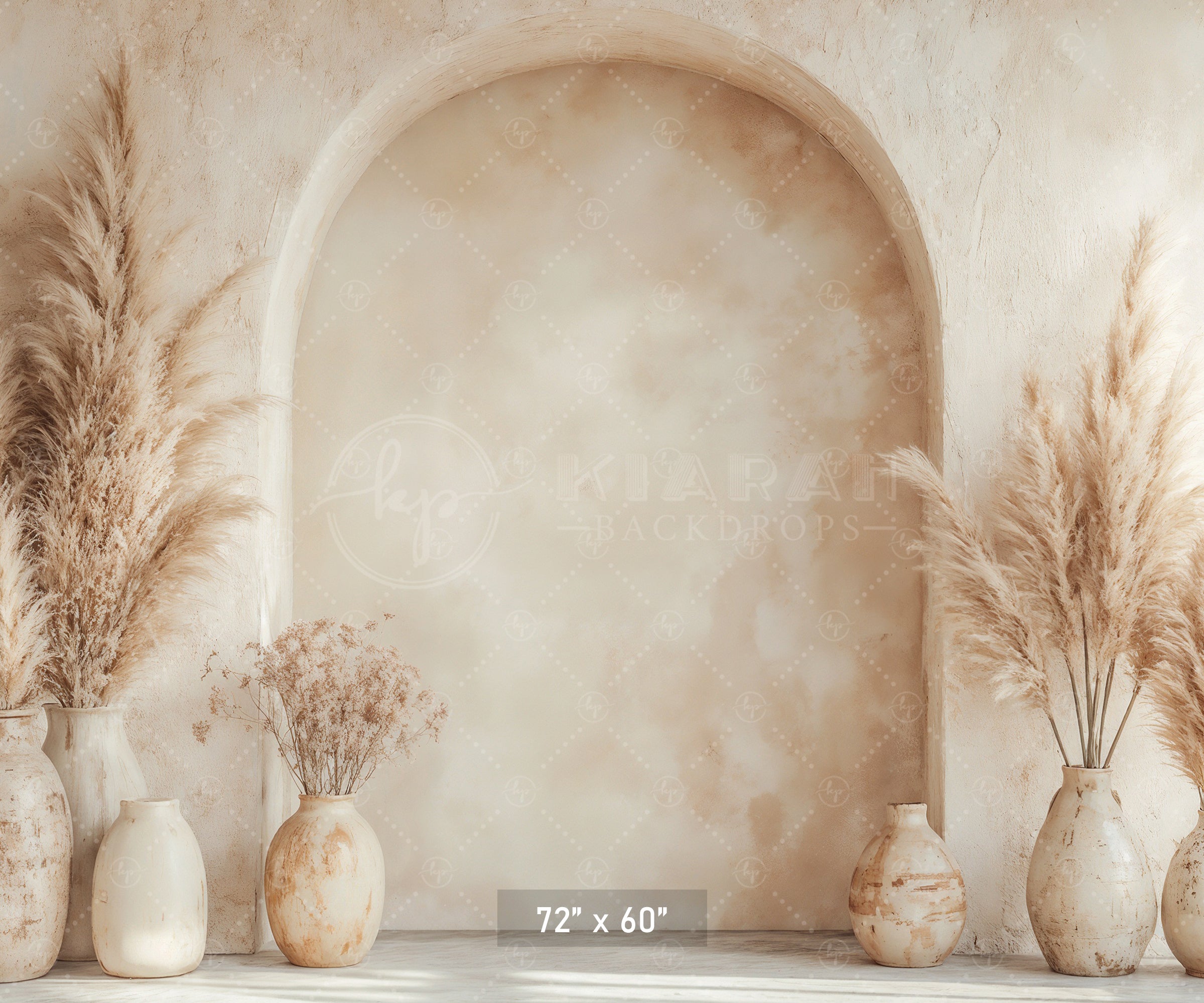 Boho Arch with Pampas Vases Backdrop