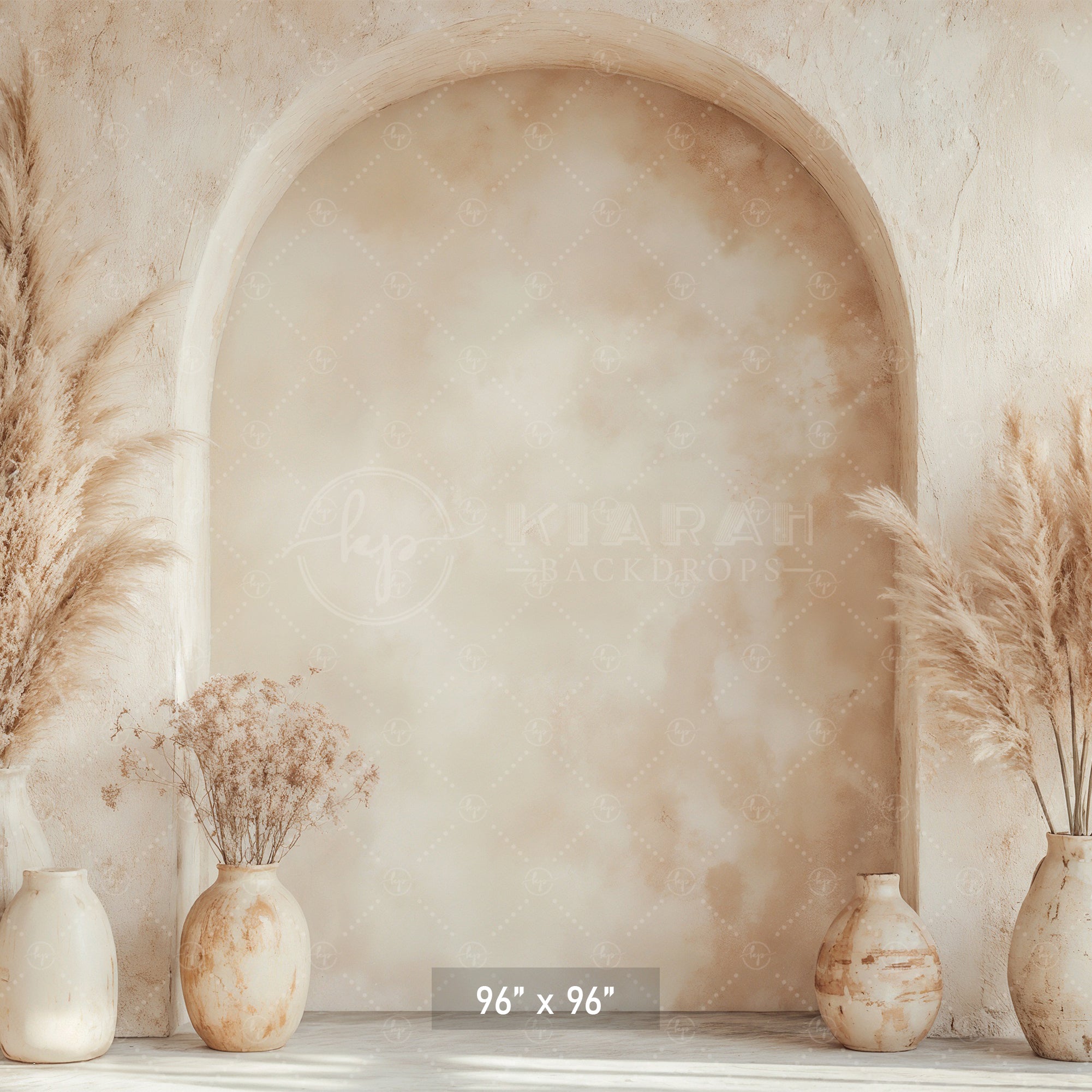 Boho Arch with Pampas Vases Backdrop