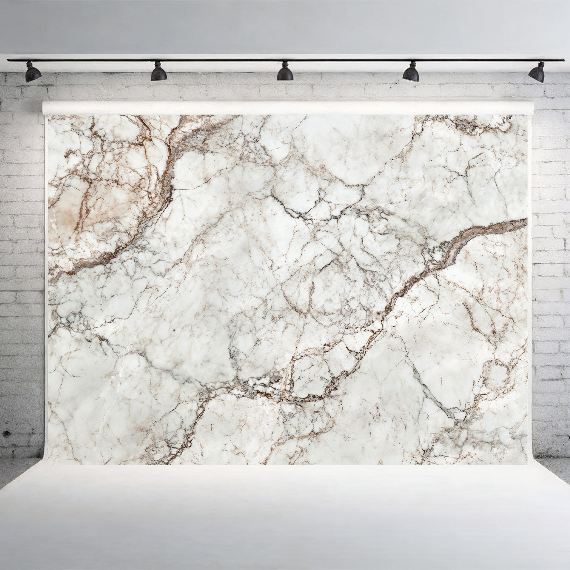 Classic White & Brown Marble Backdrop