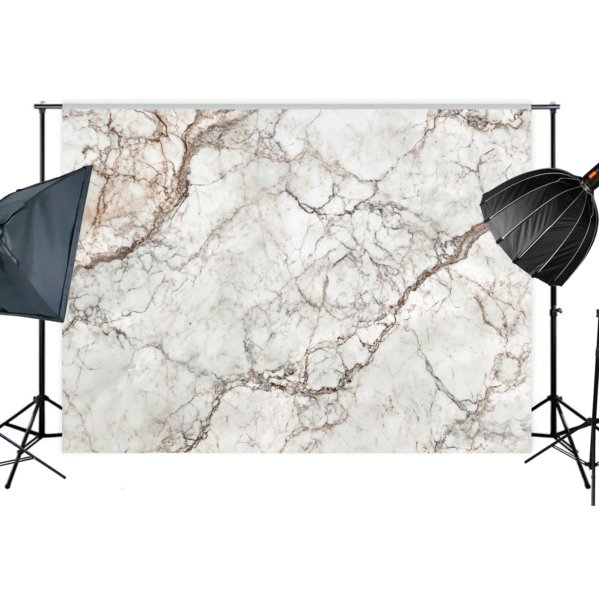 Classic White & Brown Marble Backdrop
