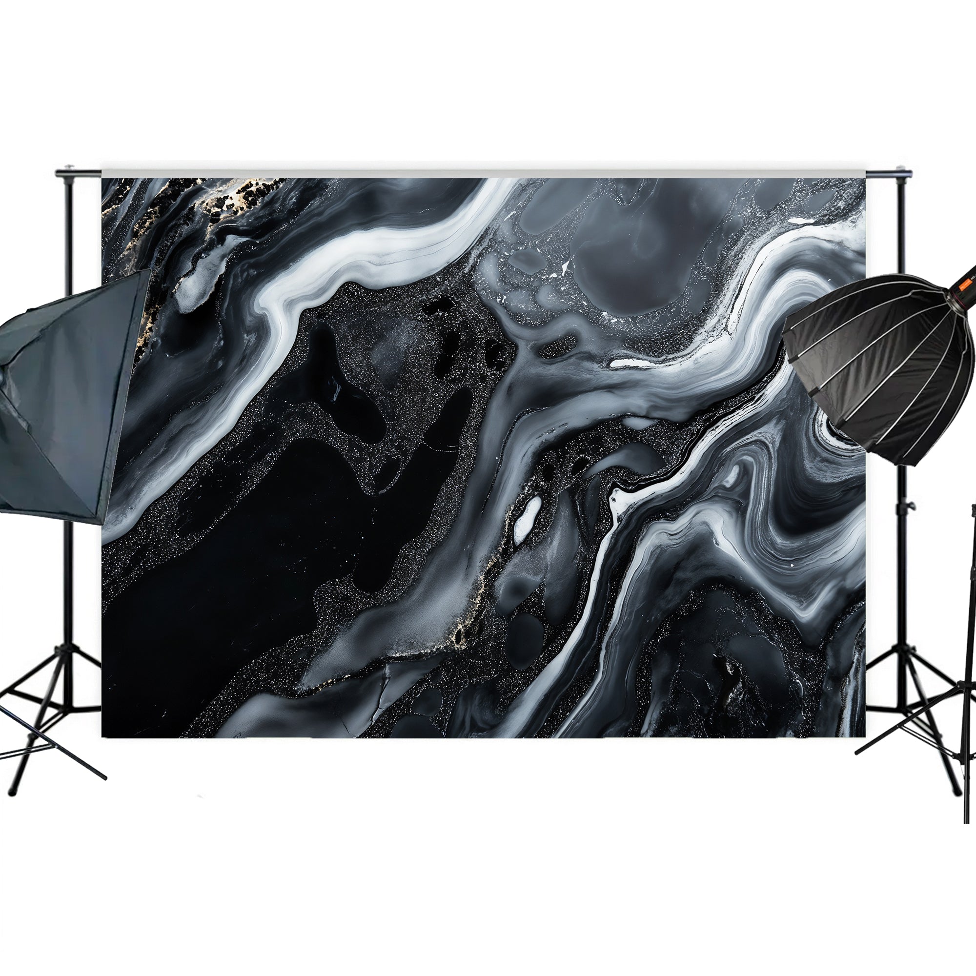 Black & White Liquid Marble Backdrop