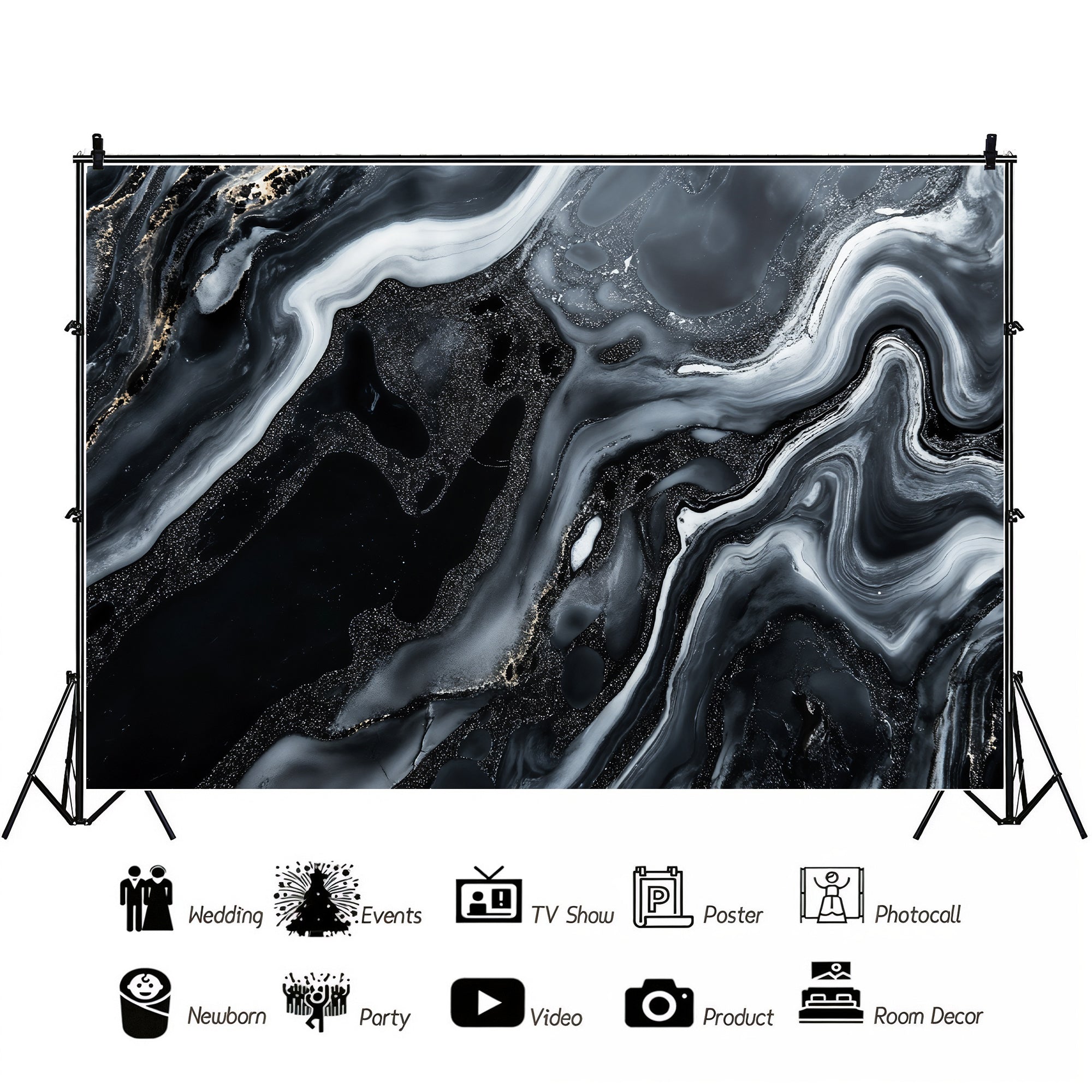 Black & White Liquid Marble Backdrop