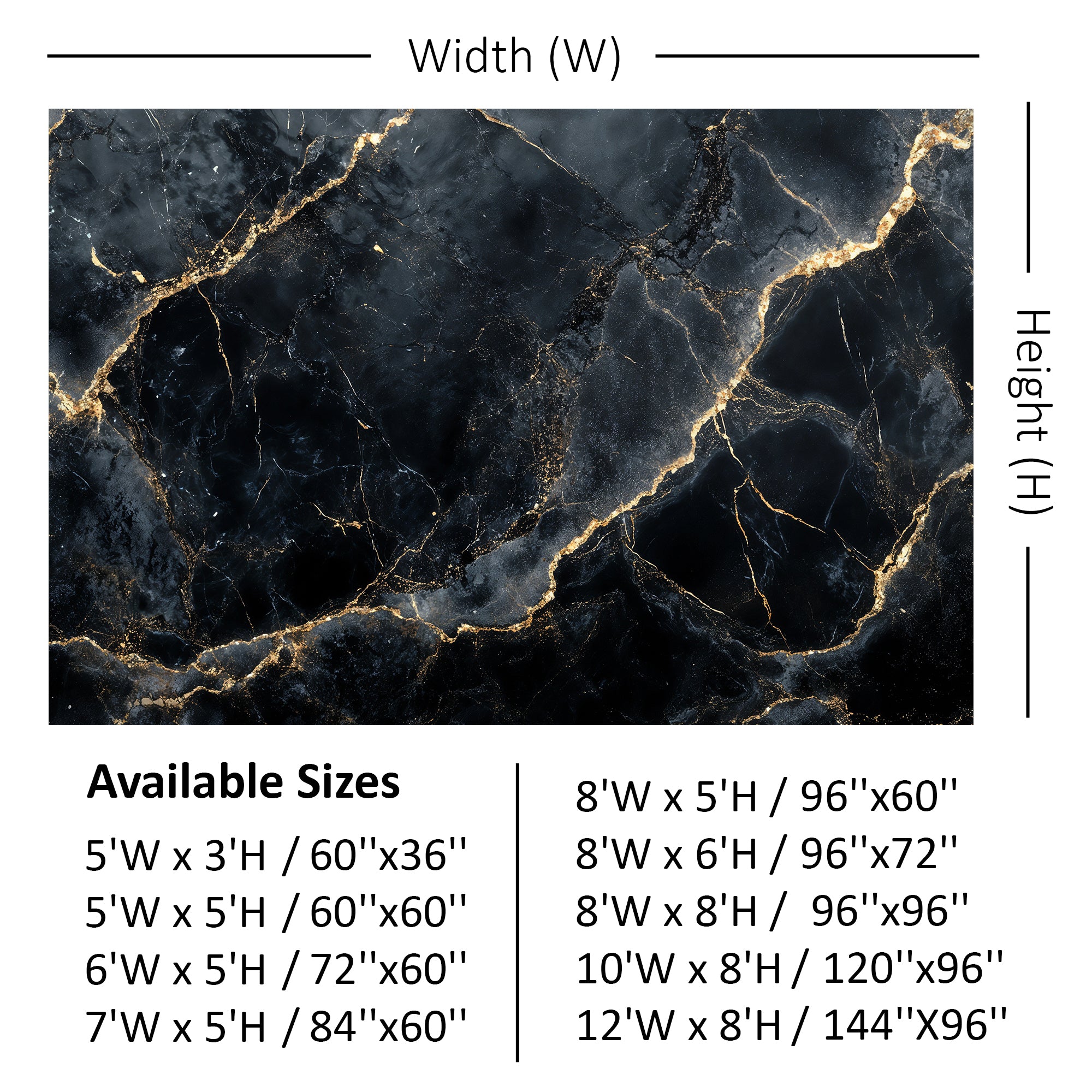 Luxury Black & Gold Marble Backdrop