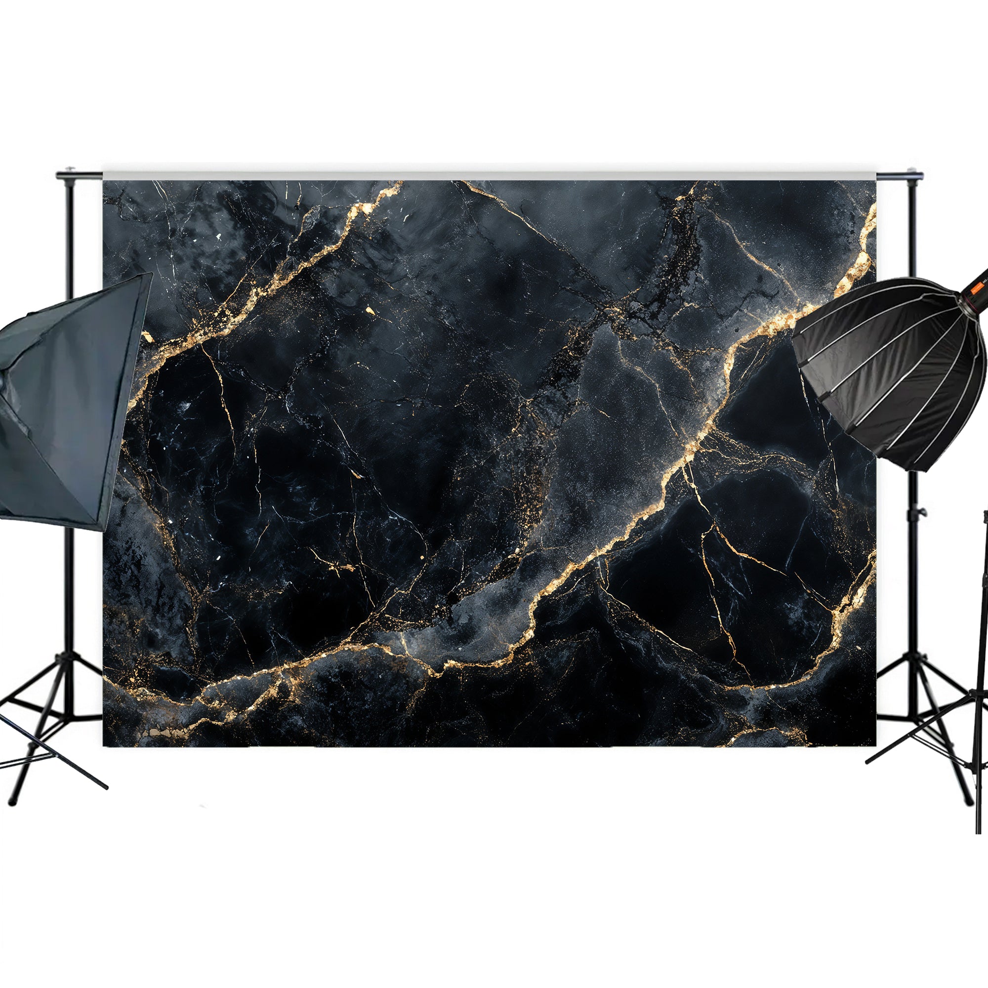 Luxury Black & Gold Marble Backdrop