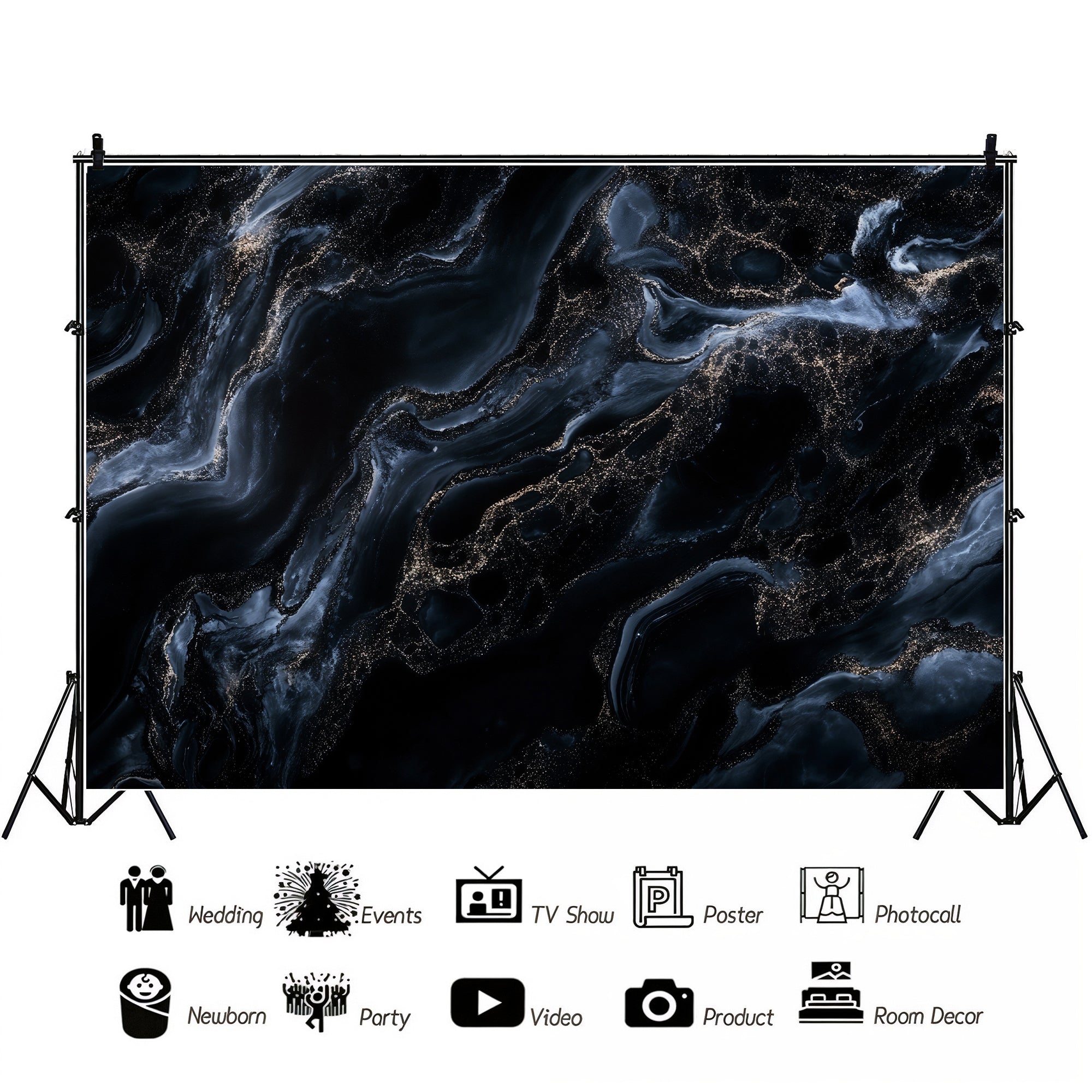 Cosmic Gold Dust Marble Backdrop