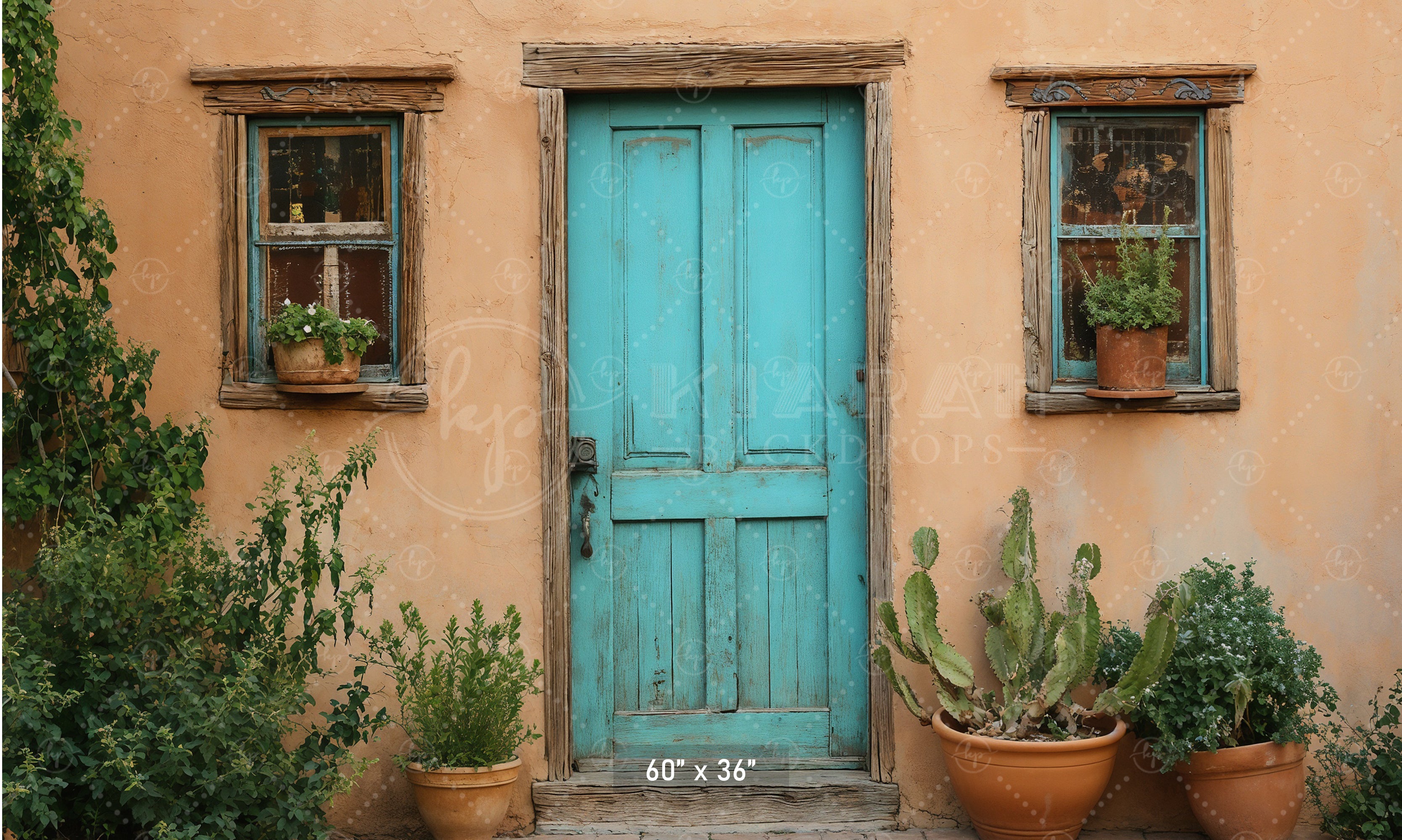Southwestern Teal Door Backdrop