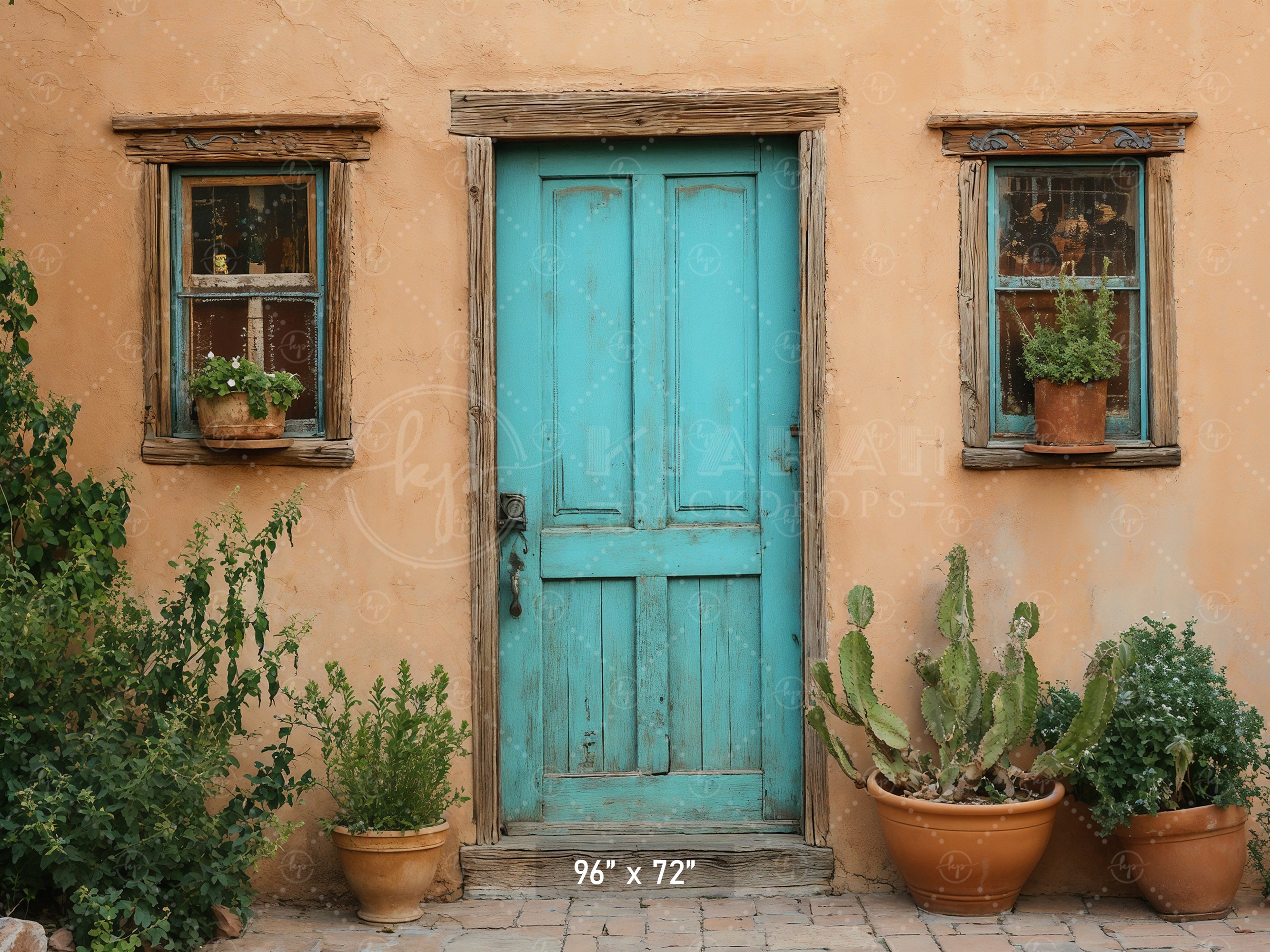 Southwestern Teal Door Backdrop