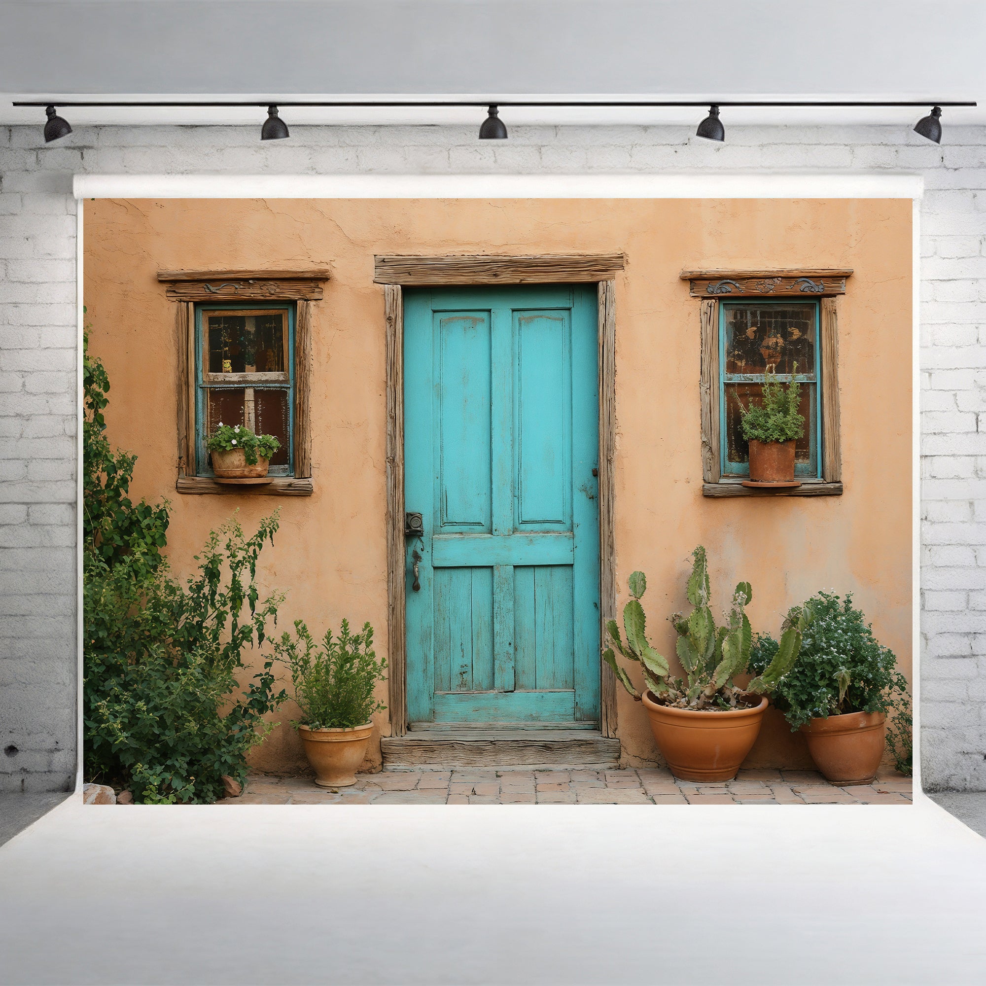 Southwestern Teal Door Backdrop