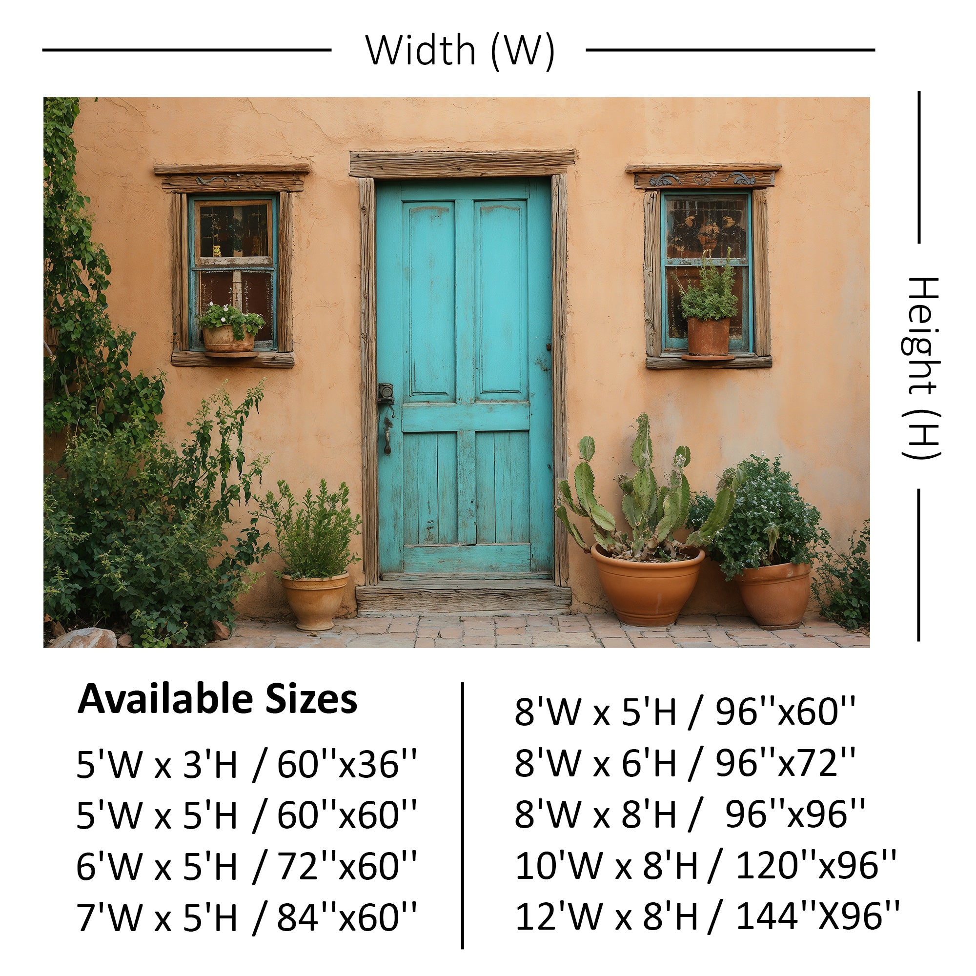 Southwestern Teal Door Backdrop