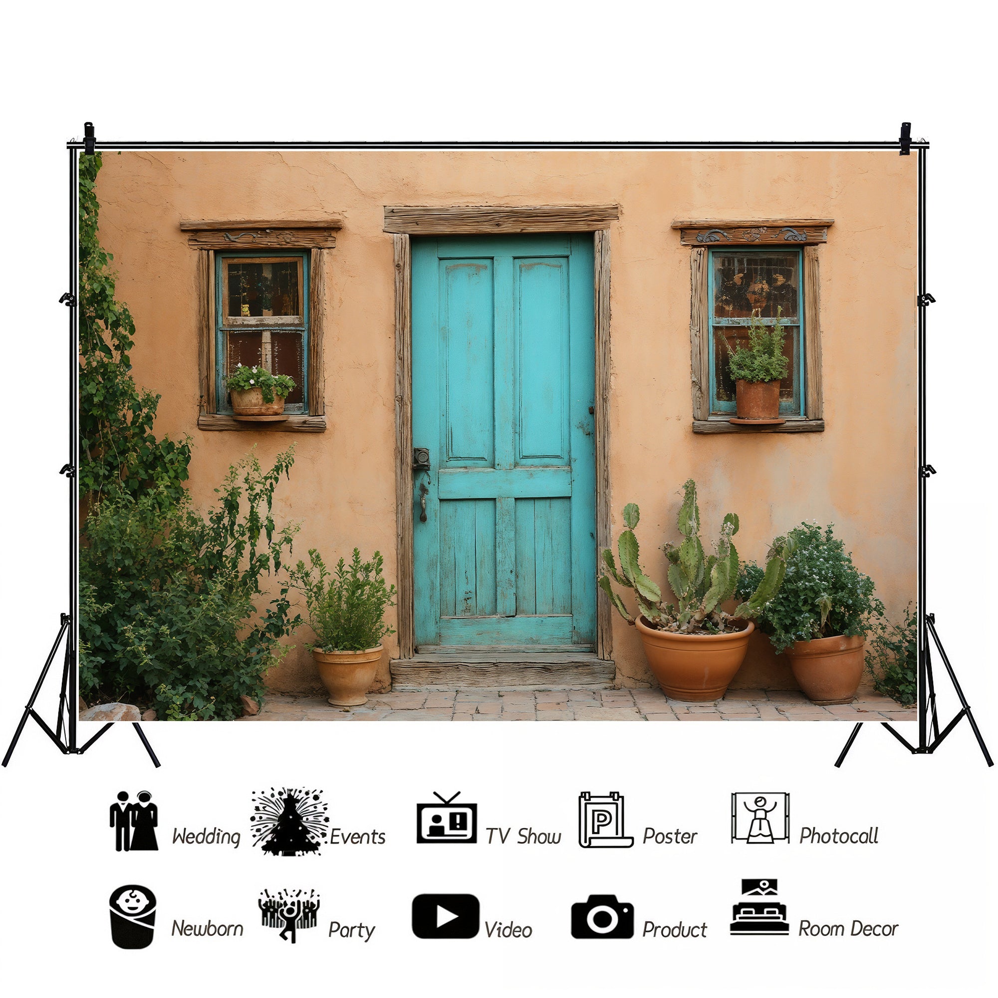 Southwestern Teal Door Backdrop