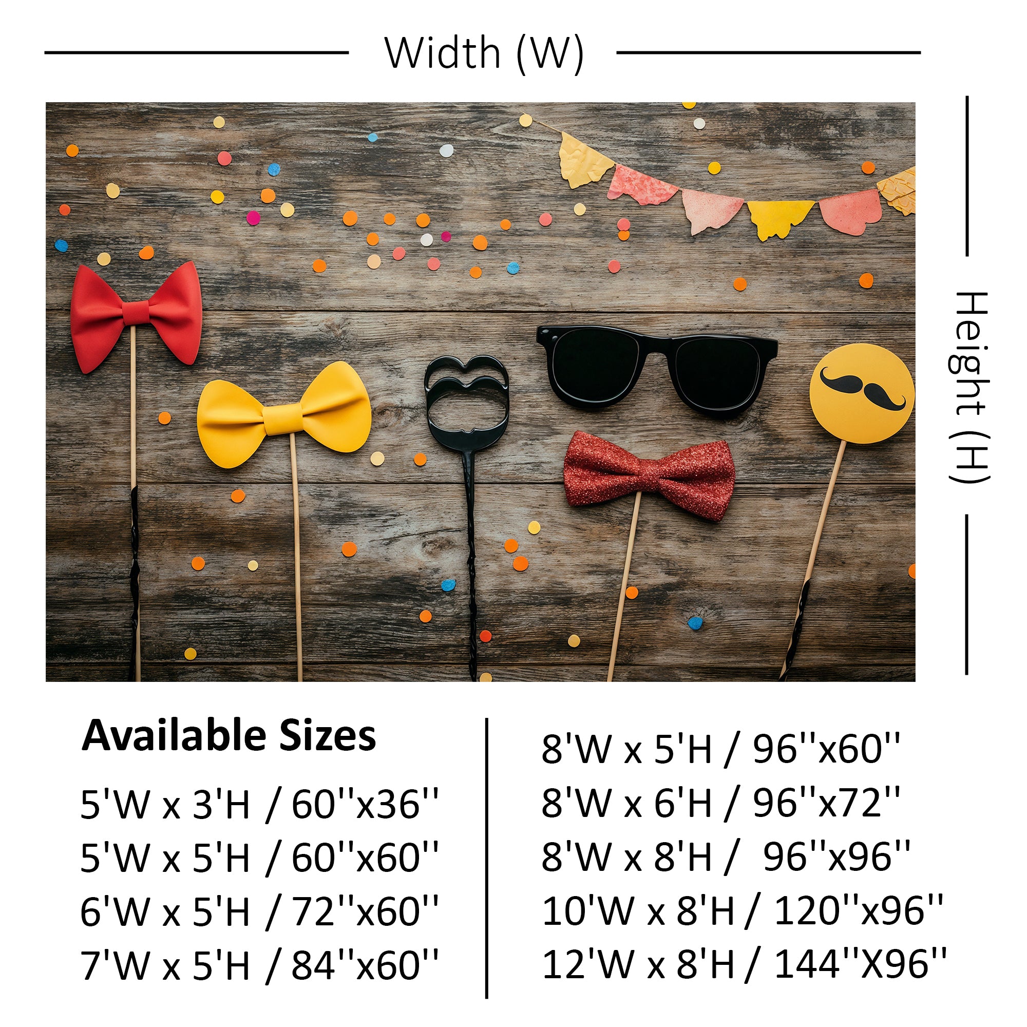 Party Props on Wood Backdrop