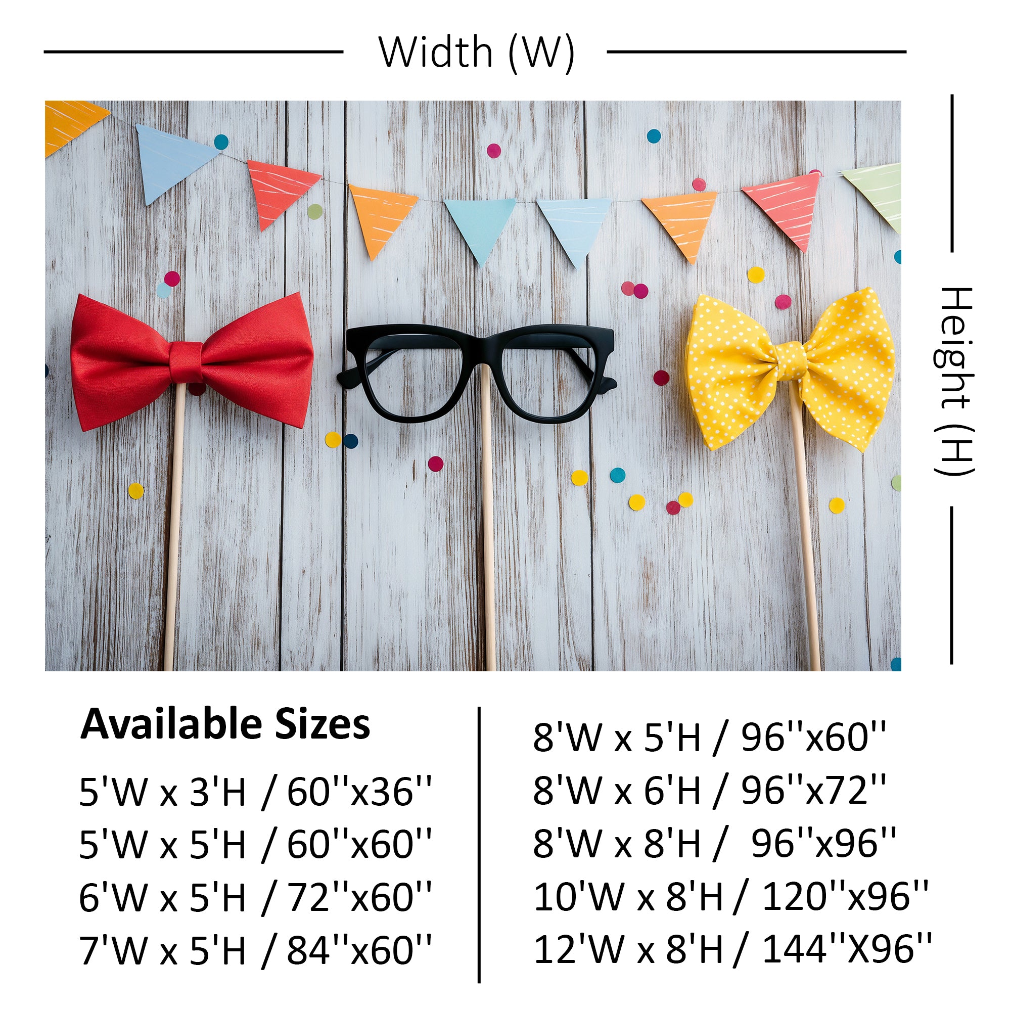 Bright Party Props Flat Lay Backdrop