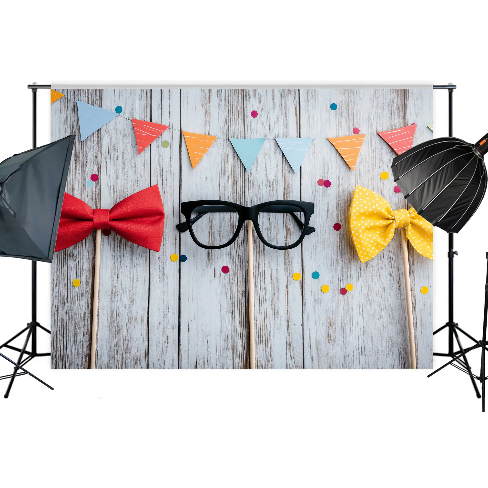 Bright Party Props Flat Lay Backdrop