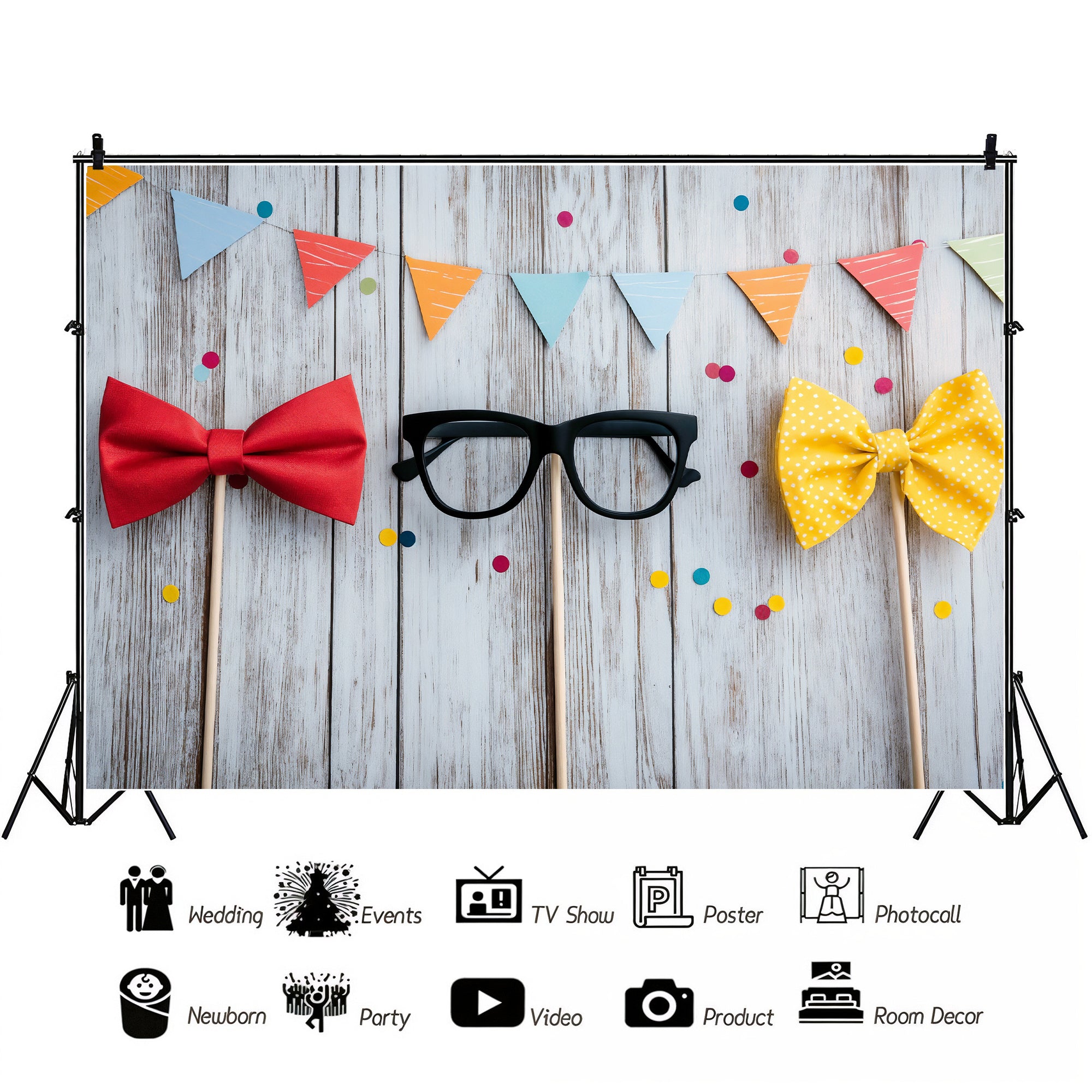 Bright Party Props Flat Lay Backdrop