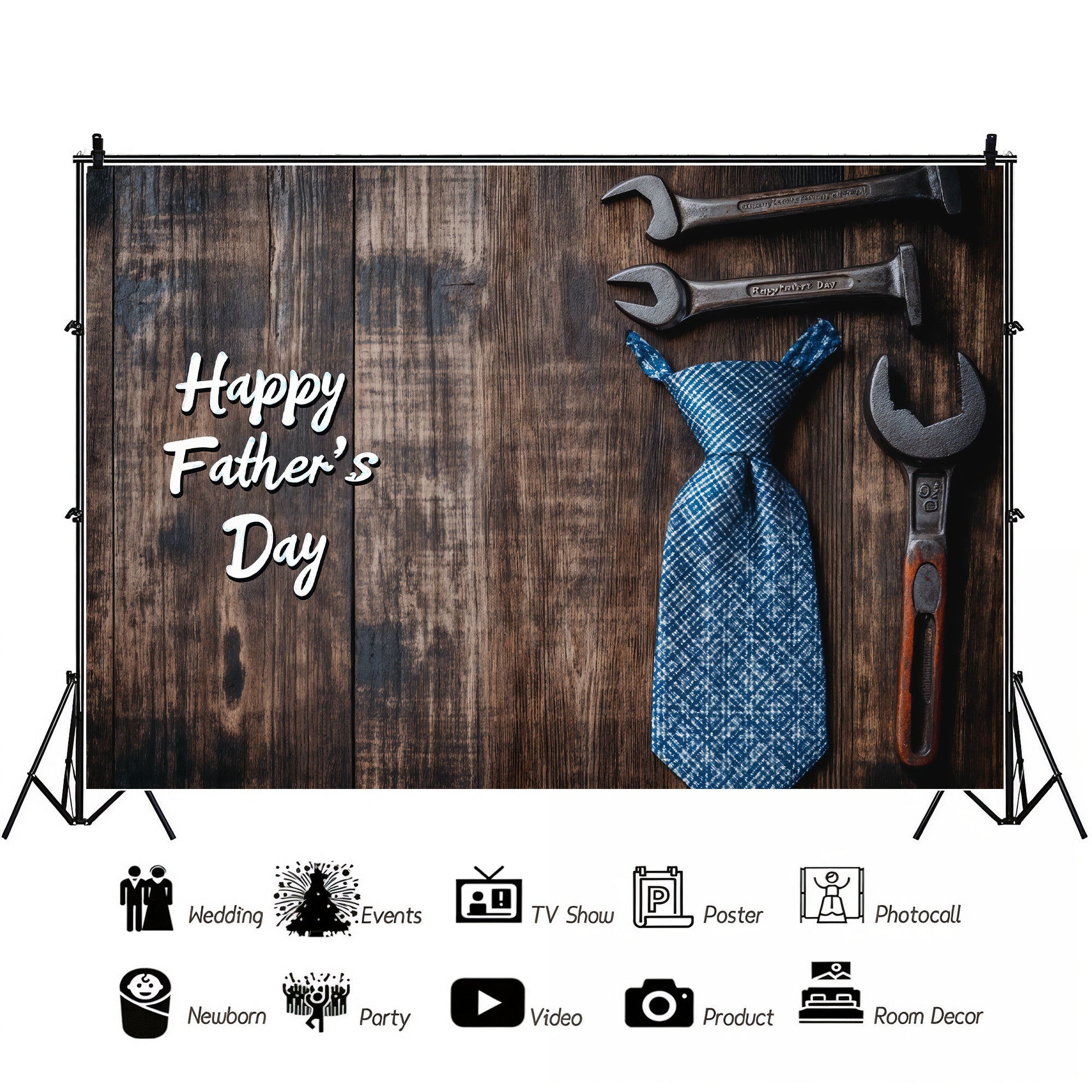 Happy Father's Day Wood Backdrop