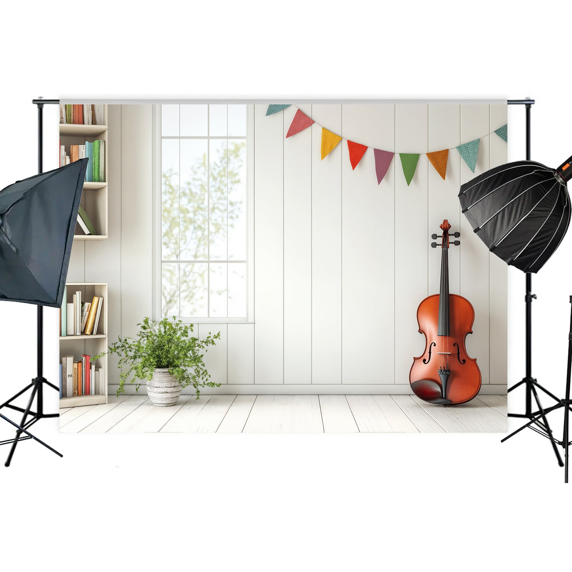 Shiplap Music Corner Backdrop
