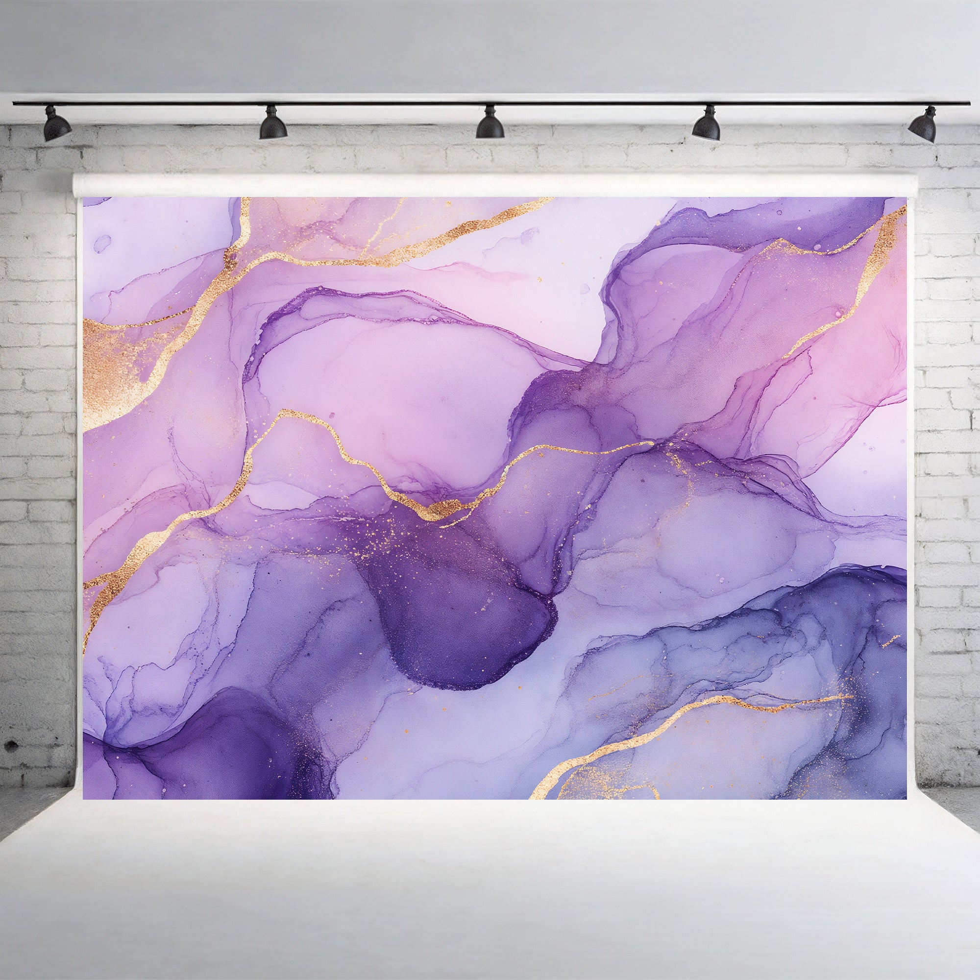 Amethyst & Rose Gold Flow Backdrop