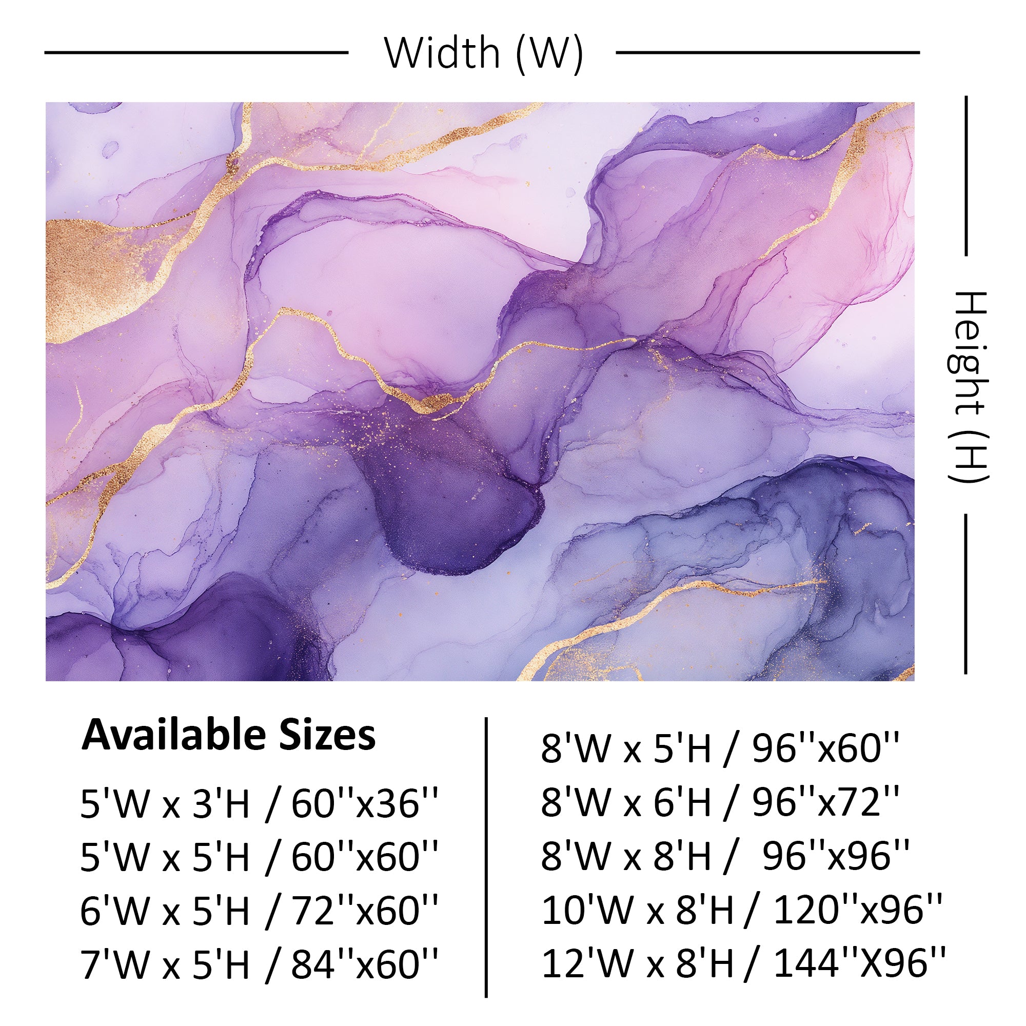 Amethyst & Rose Gold Flow Backdrop