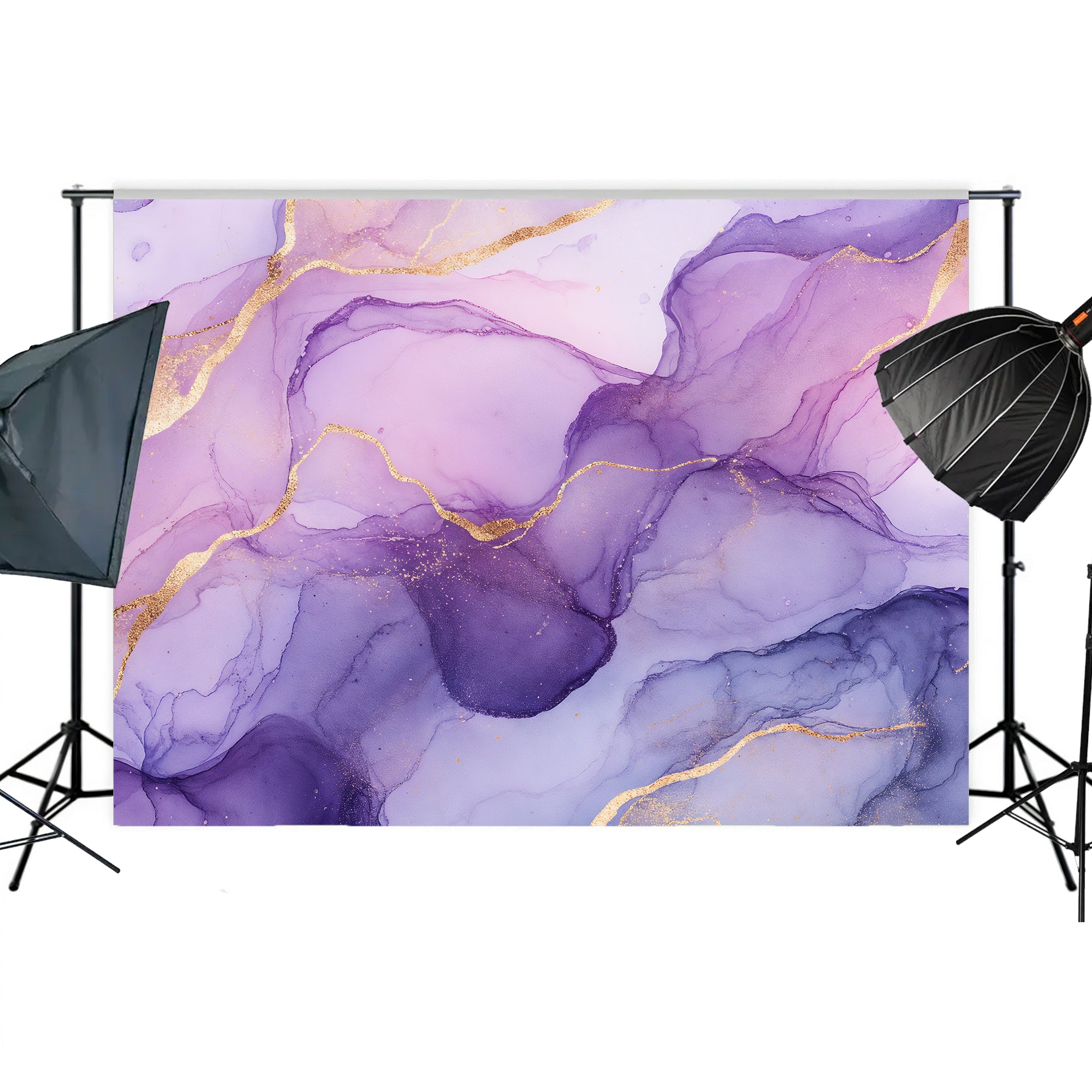 Amethyst & Rose Gold Flow Backdrop